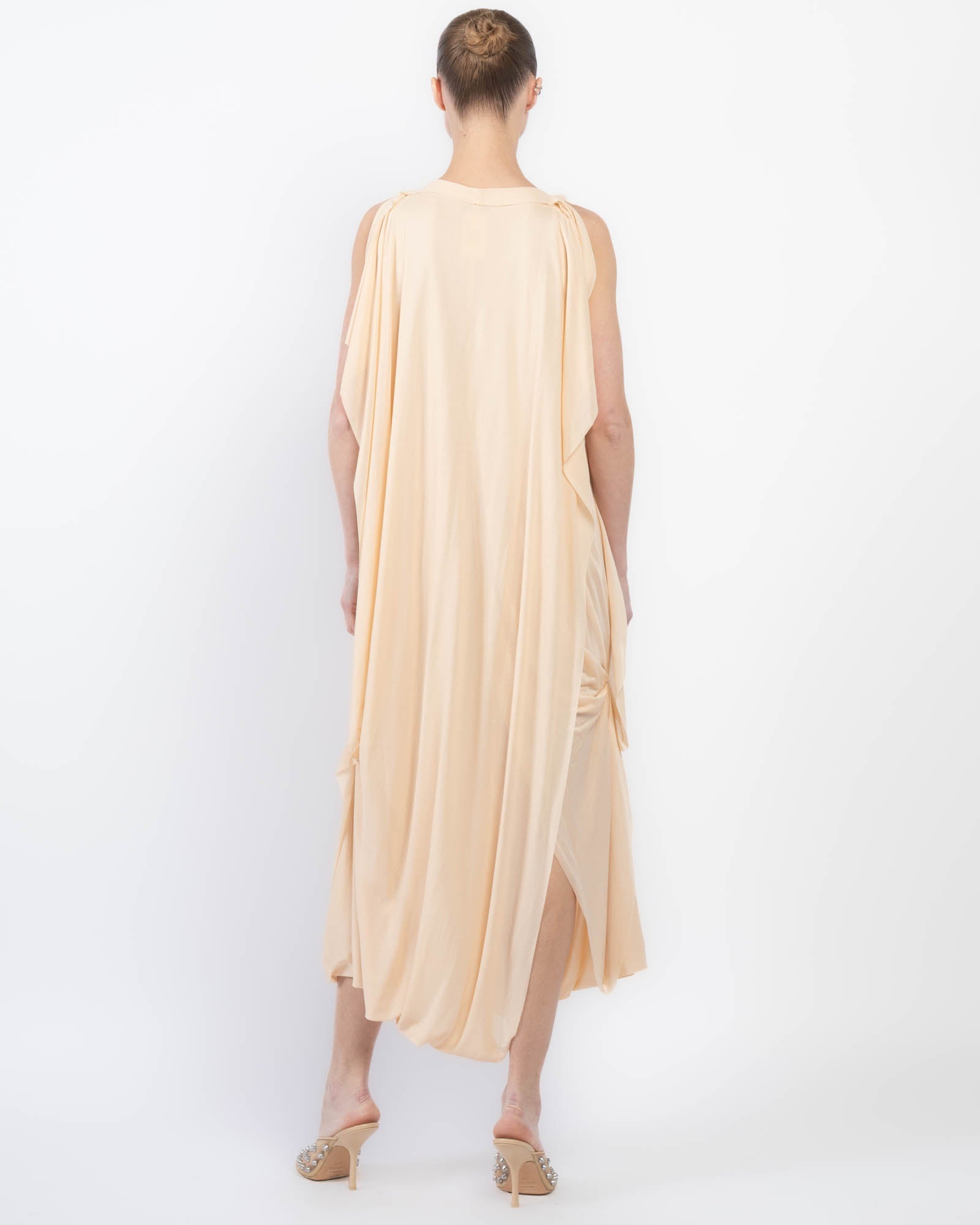 Robe drapée transparente
