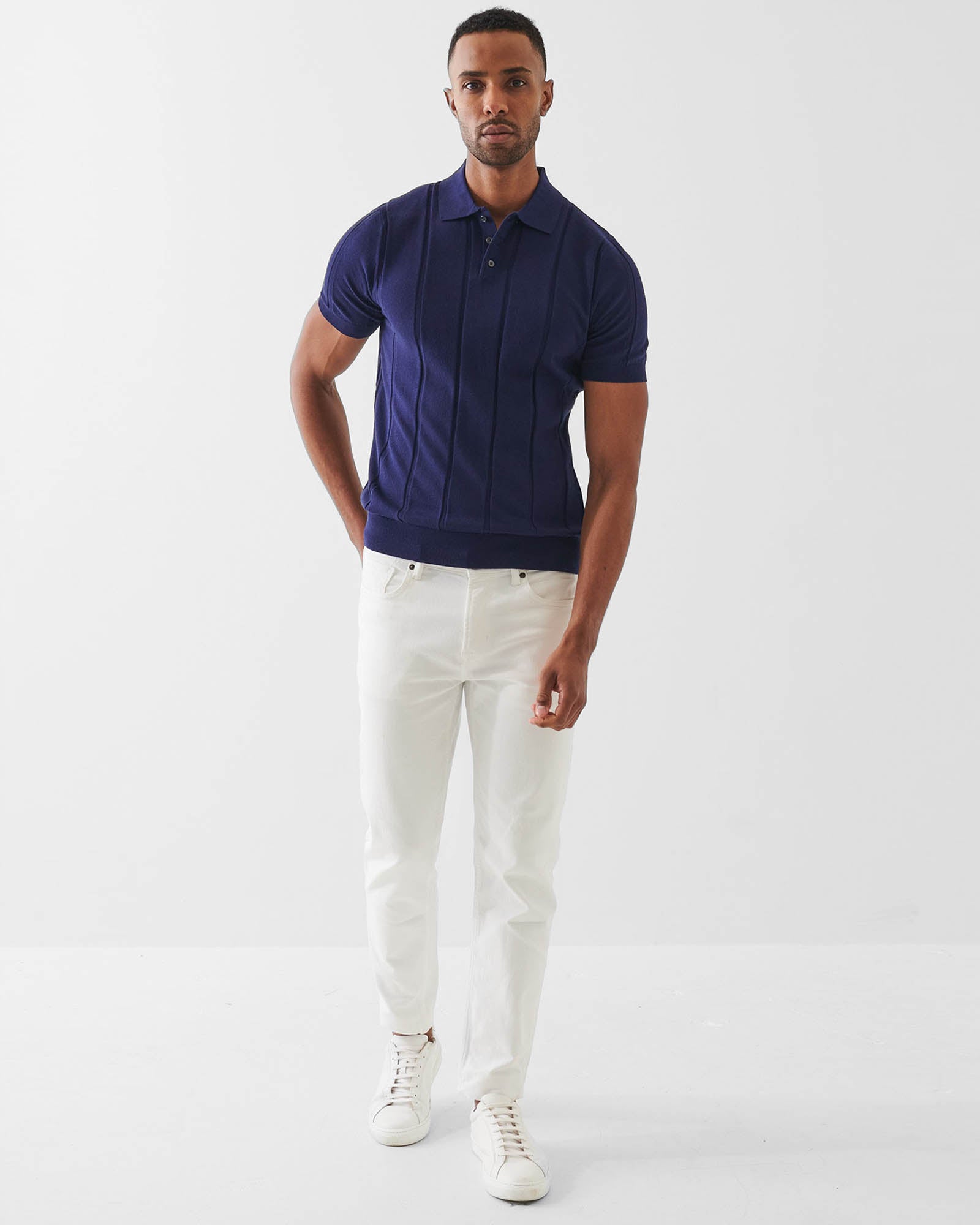 Short Sleeve Button Polo Sweater