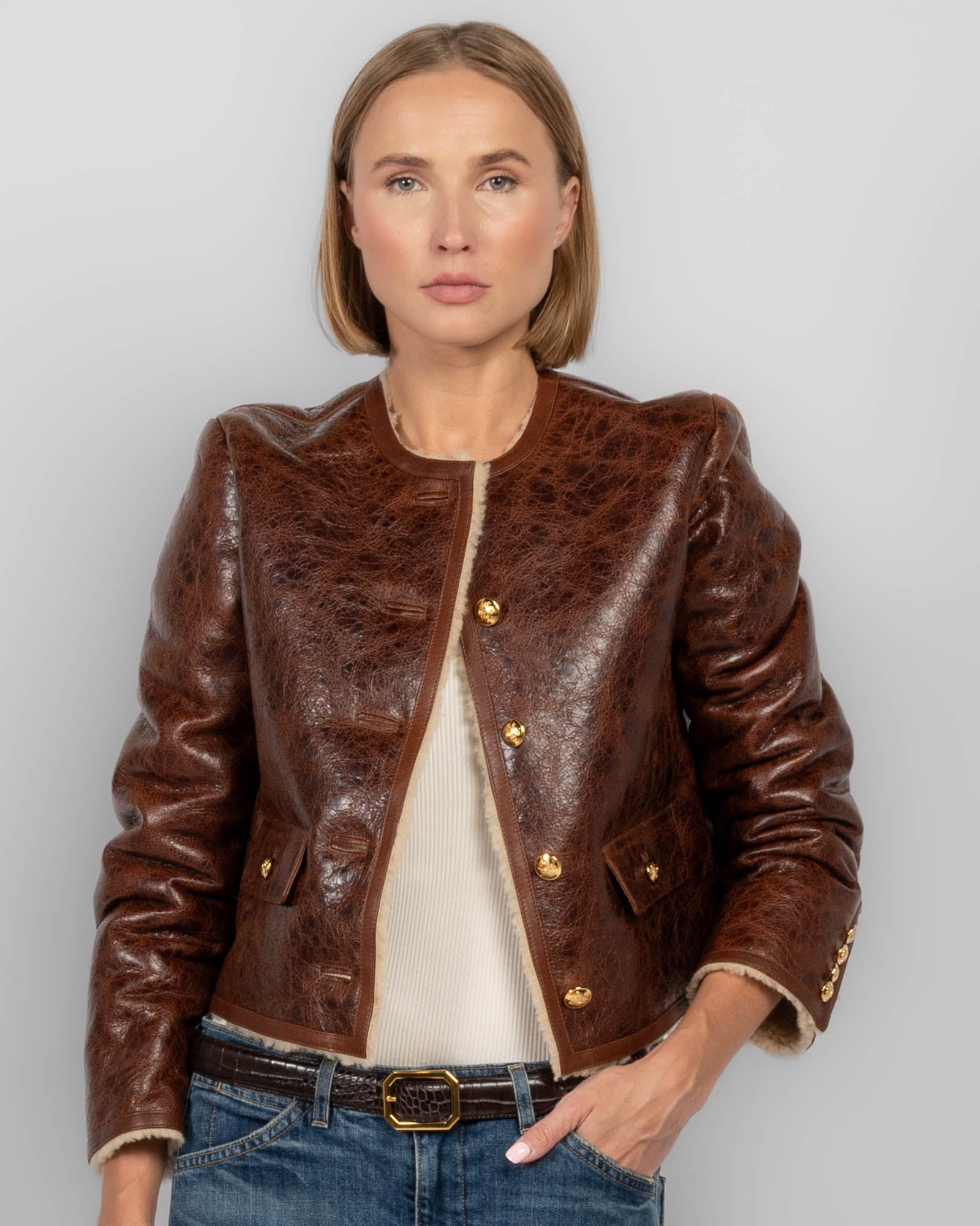 Manteau en peau lainée Zanie
