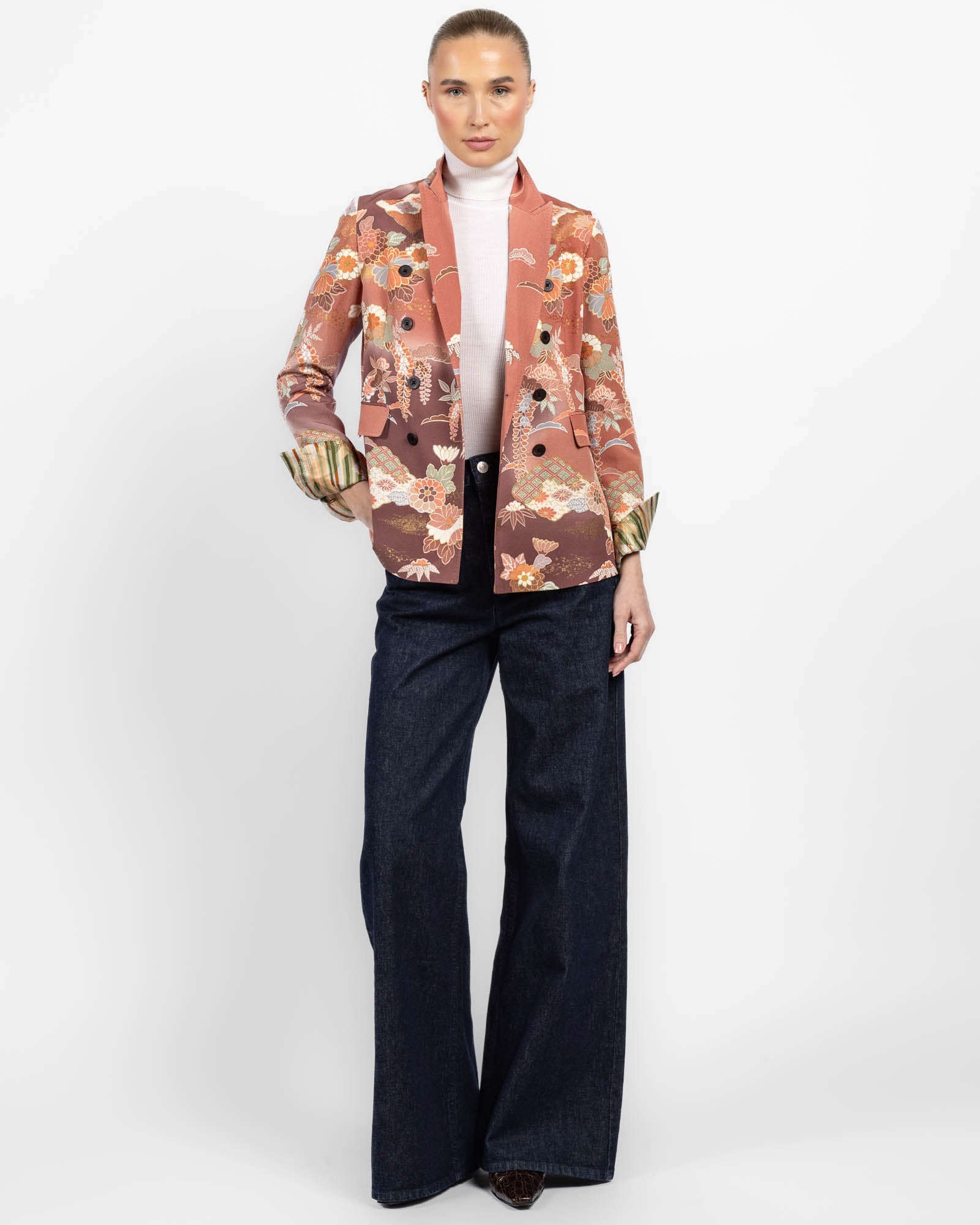 Double-Breasted Kimono Jacket