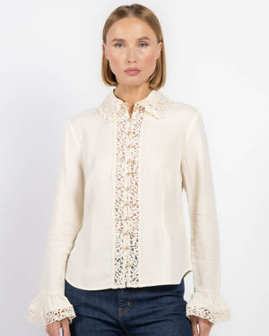 Chemise à bordure en dentelle