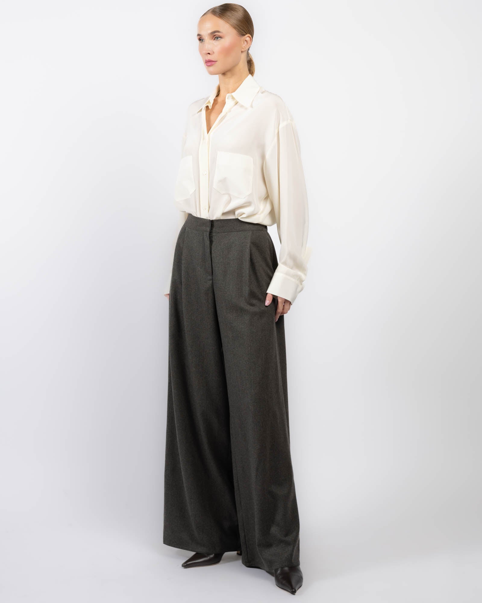 Pantalon en flanelle de laine