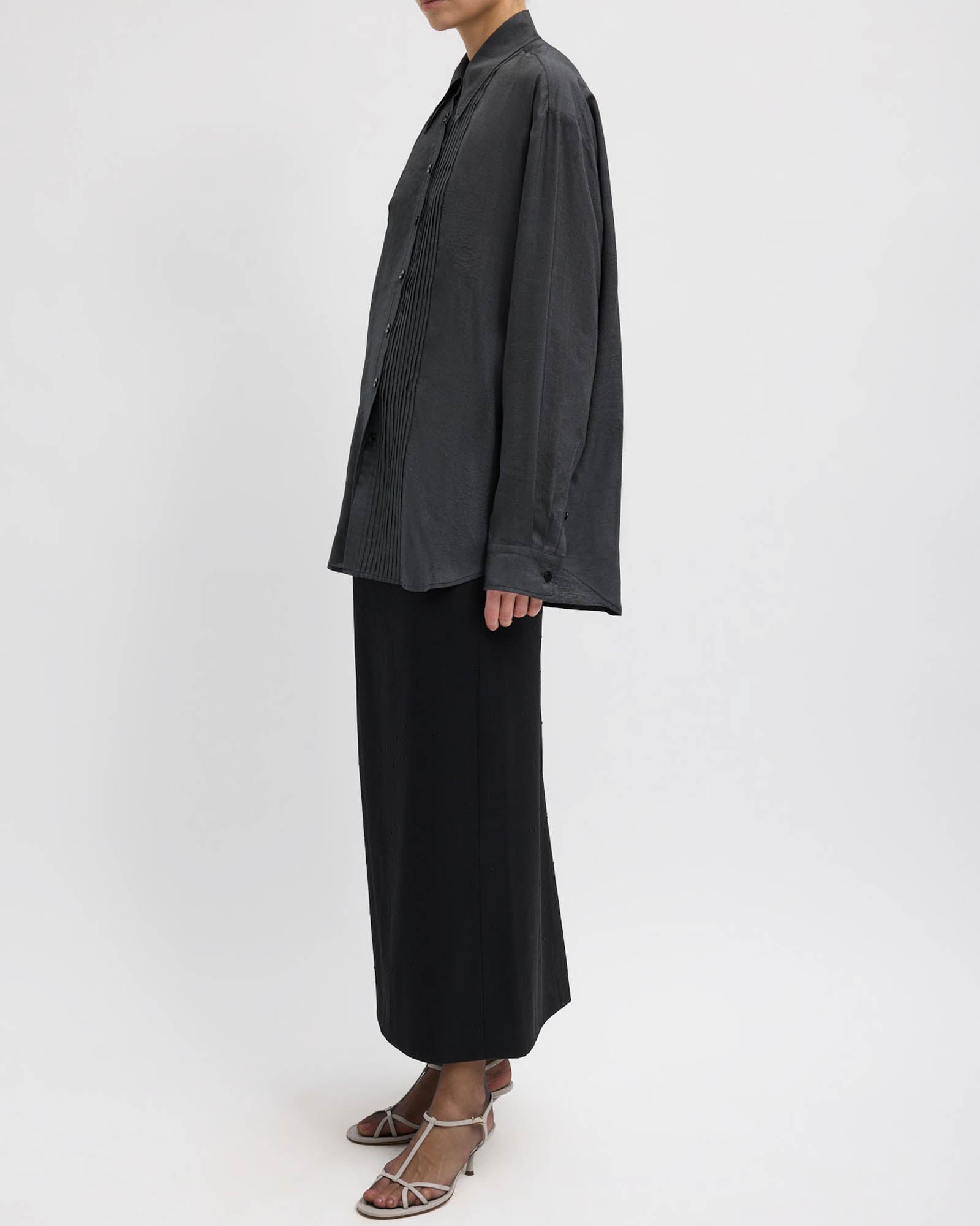 Silk Easy Pintucked Shirt