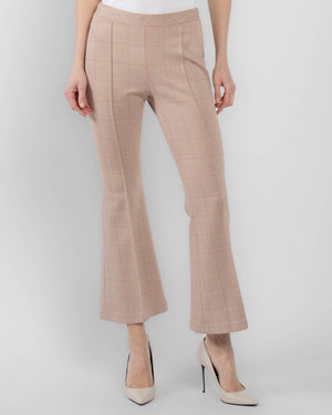 Pantalon évasé à carreaux