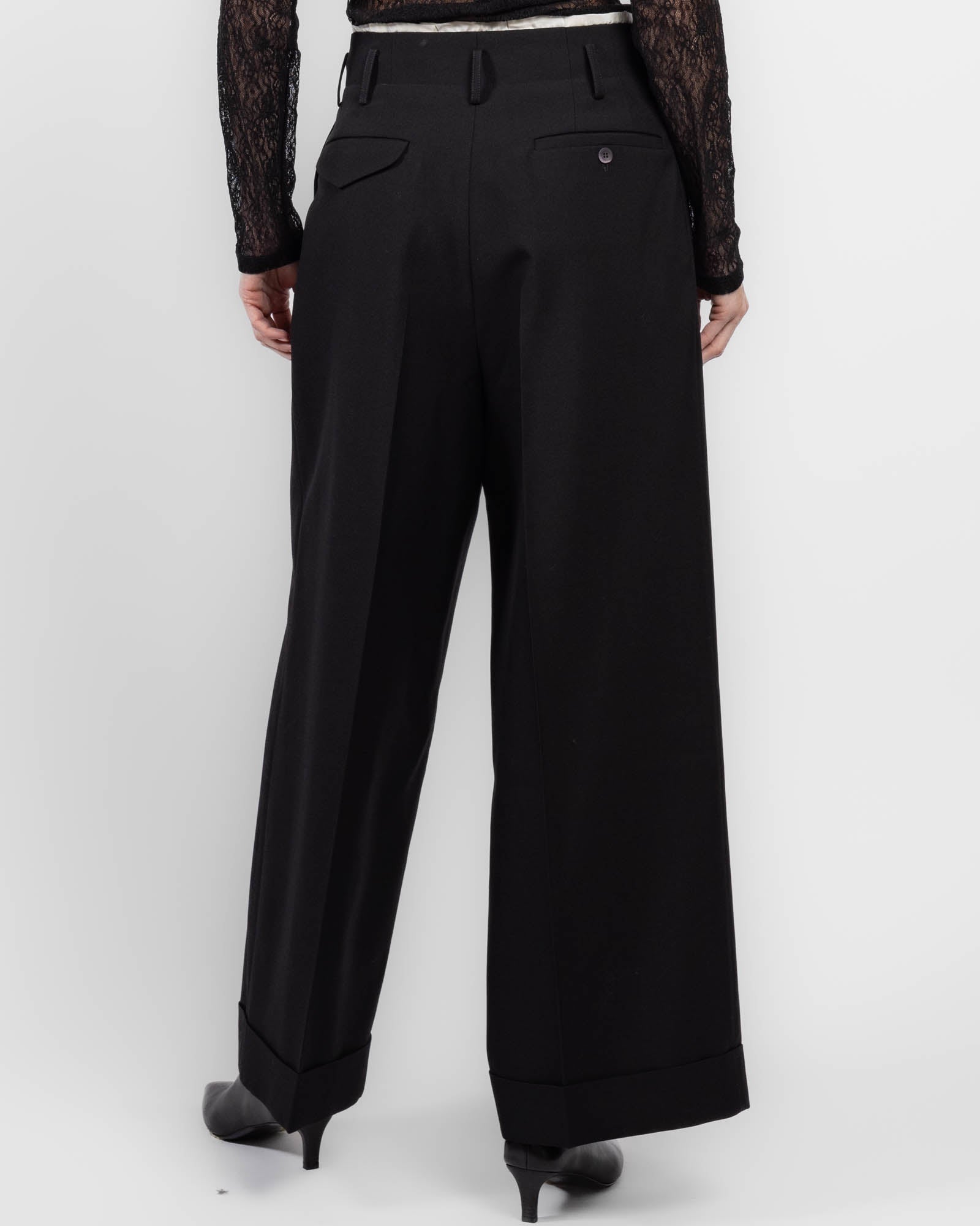 Pantalon large en laine