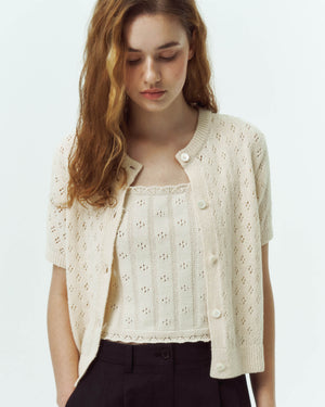 Crochet Short Sleeve Cardigan