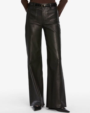 Le Slim Leather Palazzo Trousers