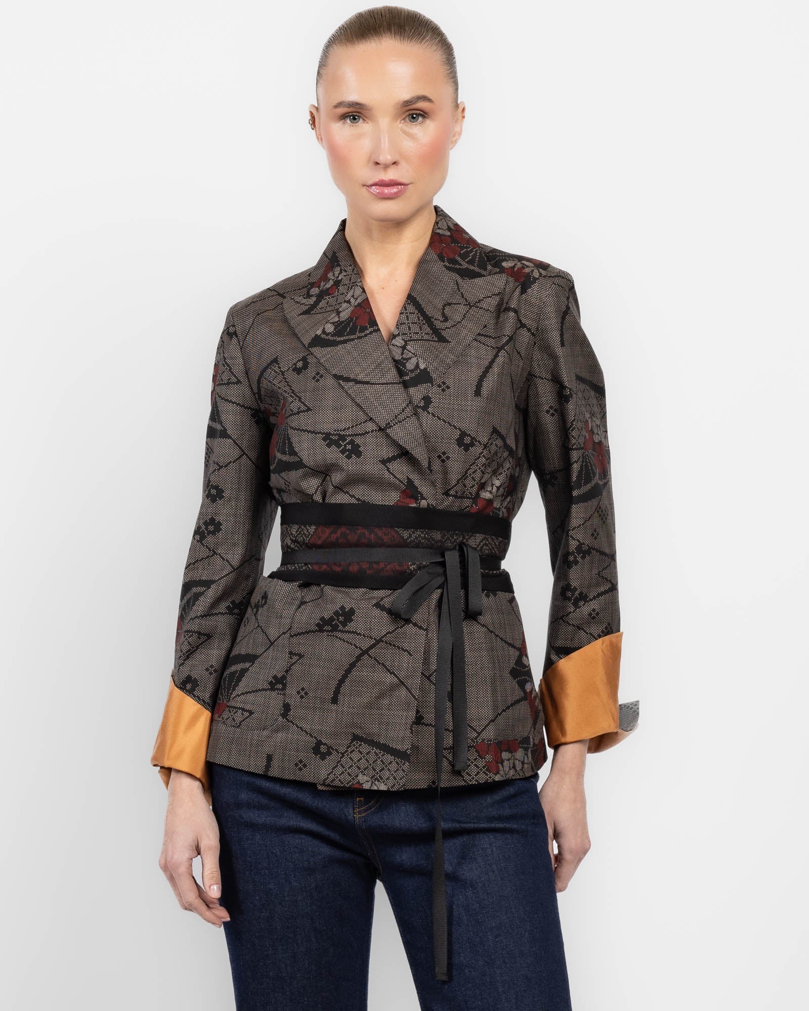 Veste croisée avec ceinture