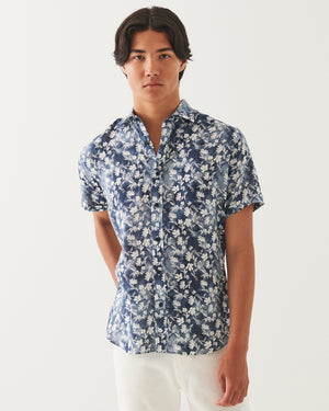 Chemise en lin à fleurs