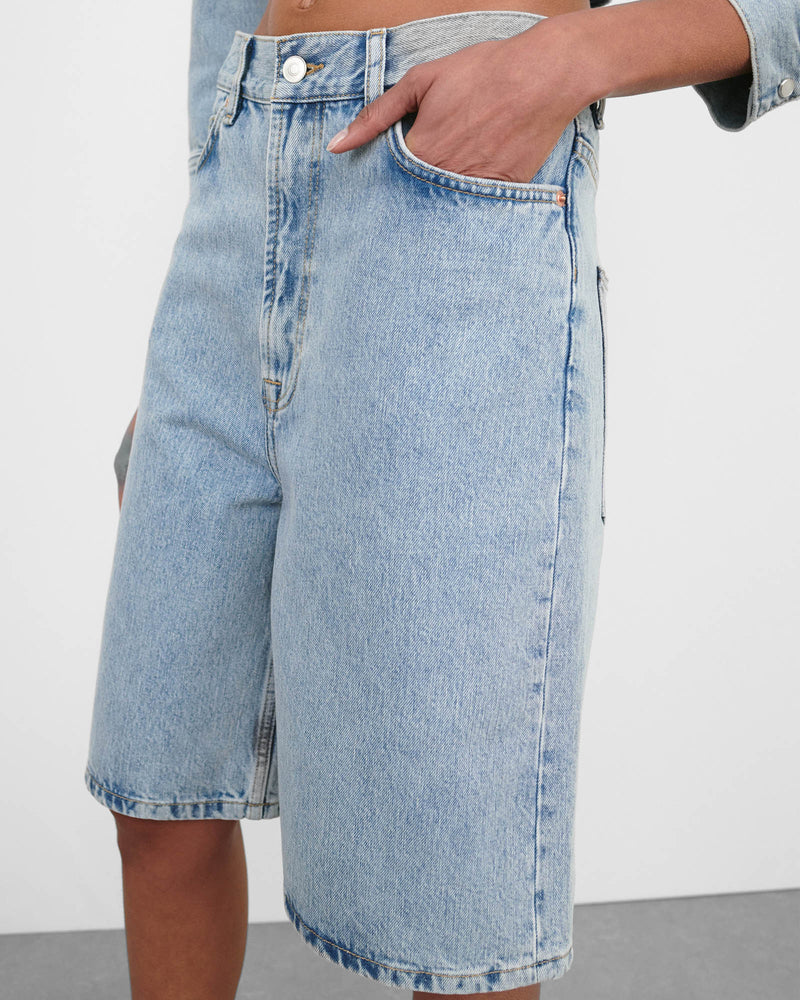 Denim Low Rise Shorts