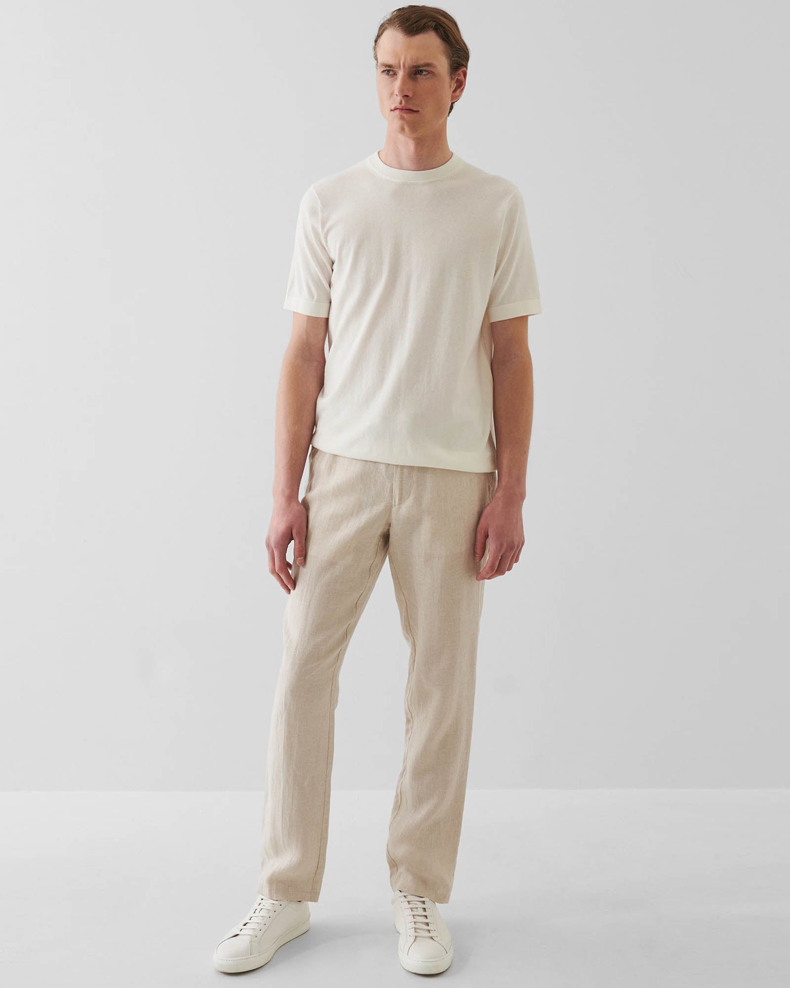 Pantalon en lin avec cordon de serrage