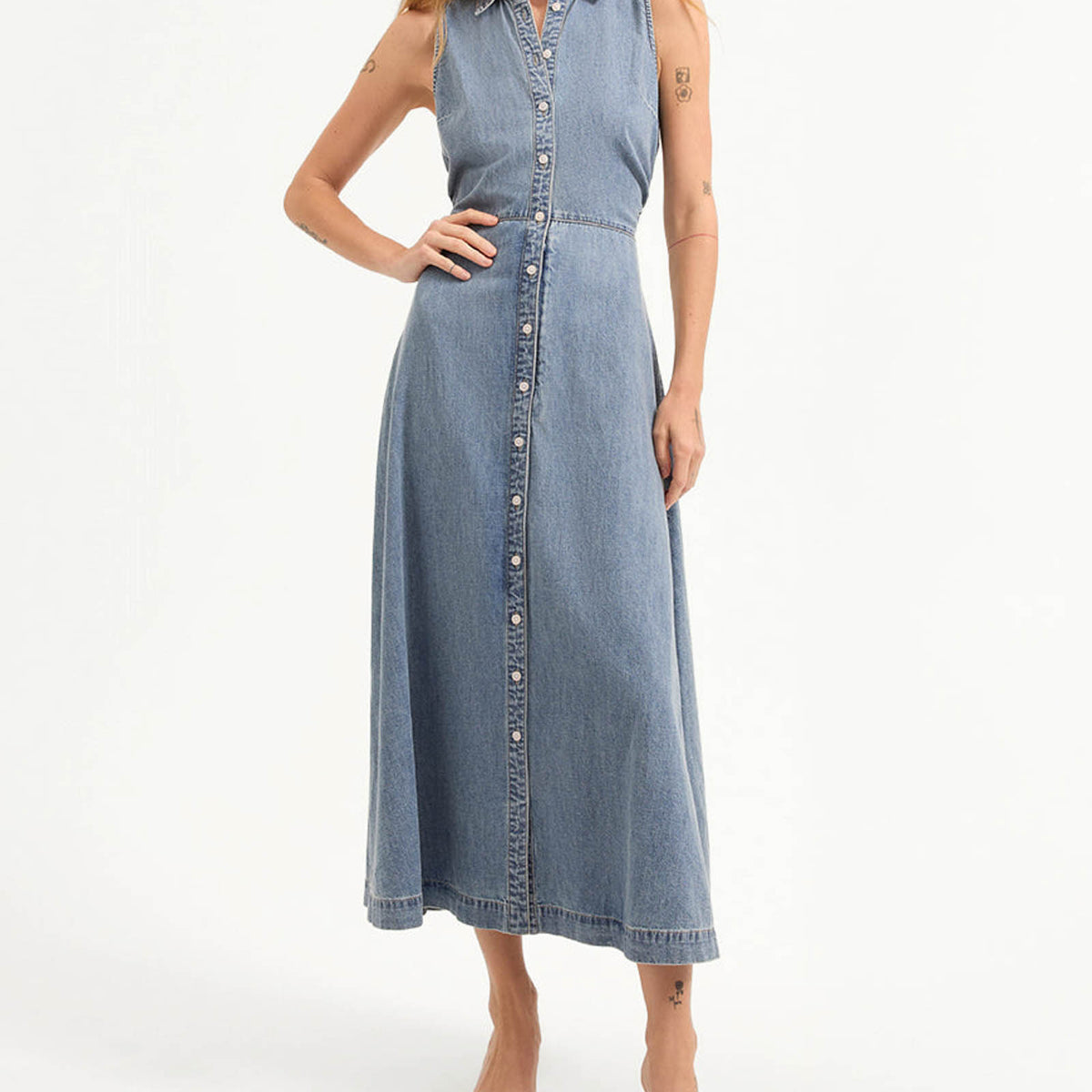 veronica beard fuller denim dress Veronica Beard Fuller Denim Midi Shirt Dress in Blue