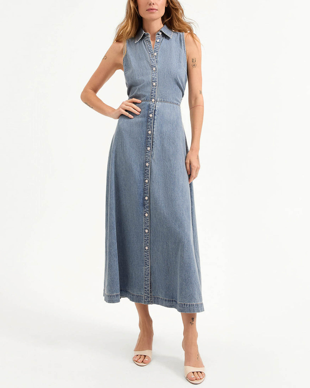 veronica beard fuller sleeveless denim midi dress reviews Veronica Beard Jean Women's Edwina Sleeveless Midi Dress, Iceberg, Blue, 0 at Amazon Women's Clothing store