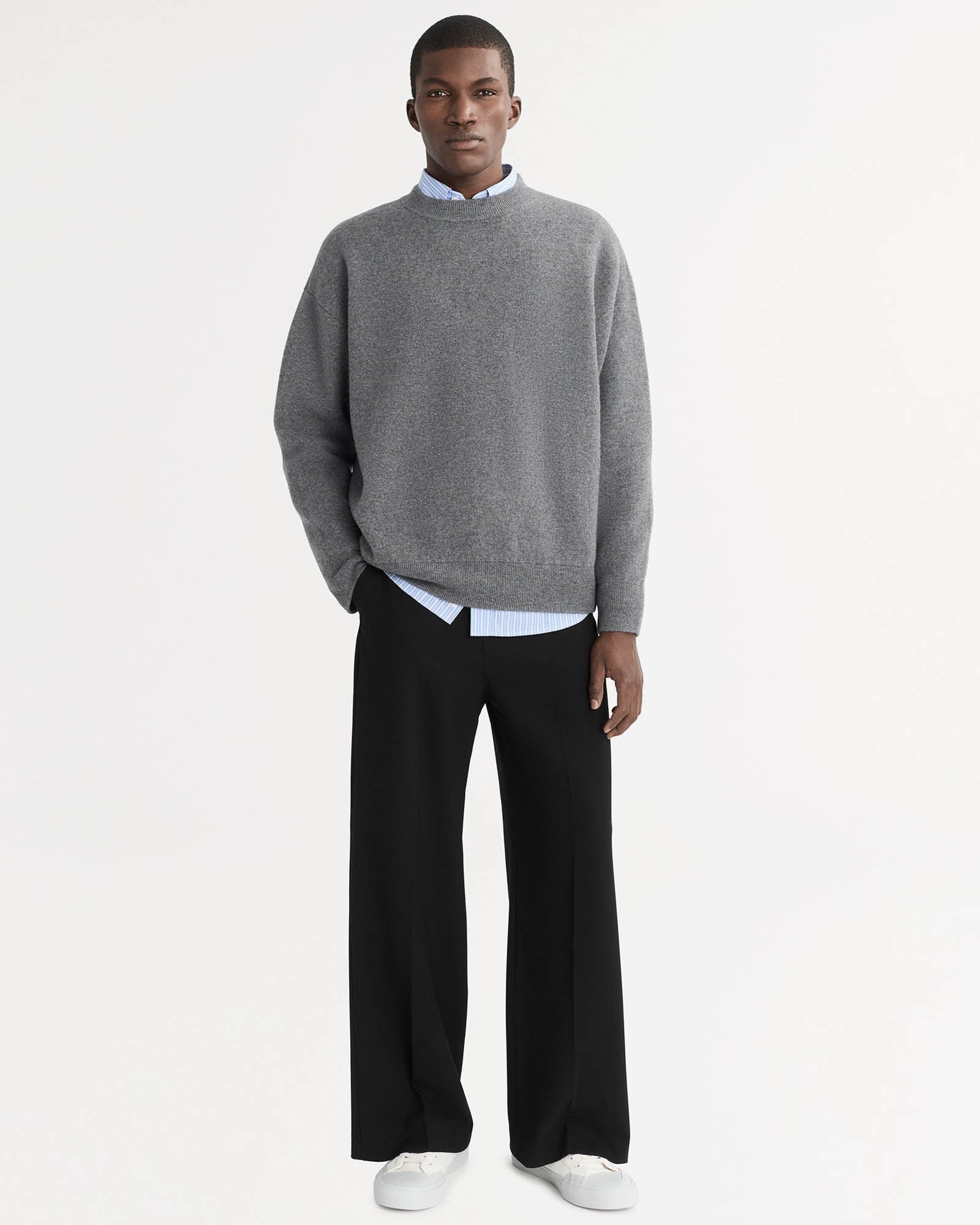 Double Faced Crew Neck Sweater