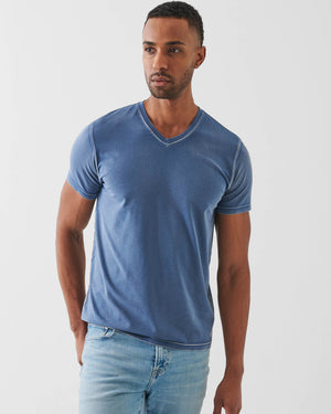 Short Sleeve Pima Old Wash V-Neck