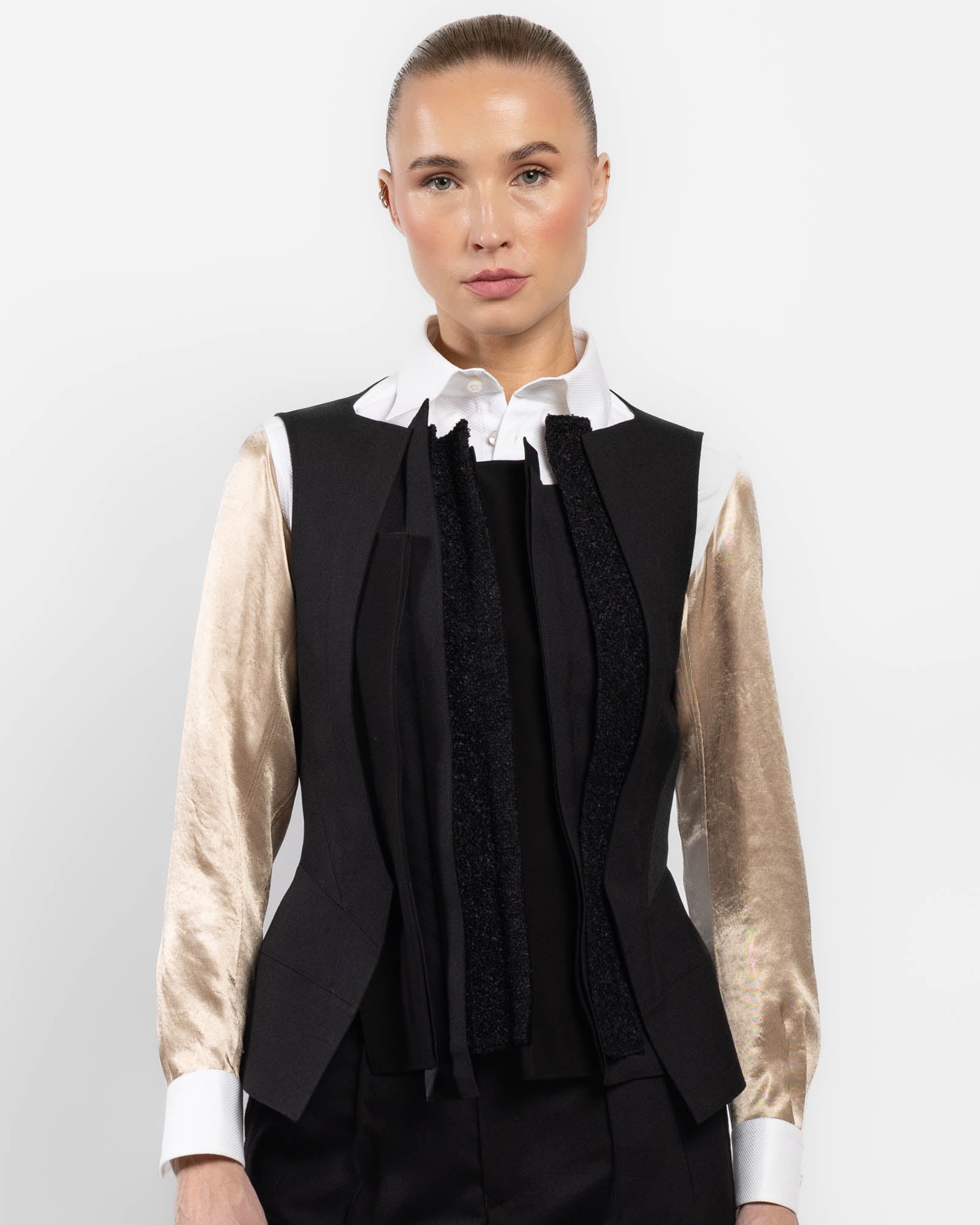 Gilet à collage vertical sur le devant