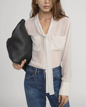 Polka Dot Modern Tie Blouse