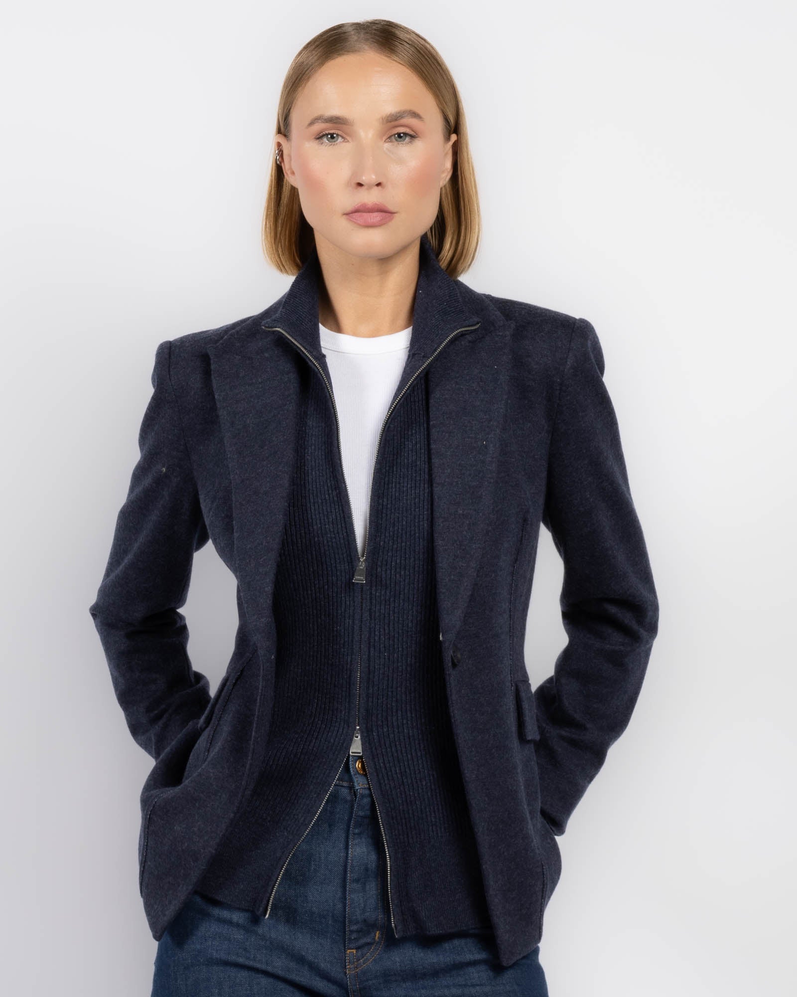 Blazer combiné en tricot Auden