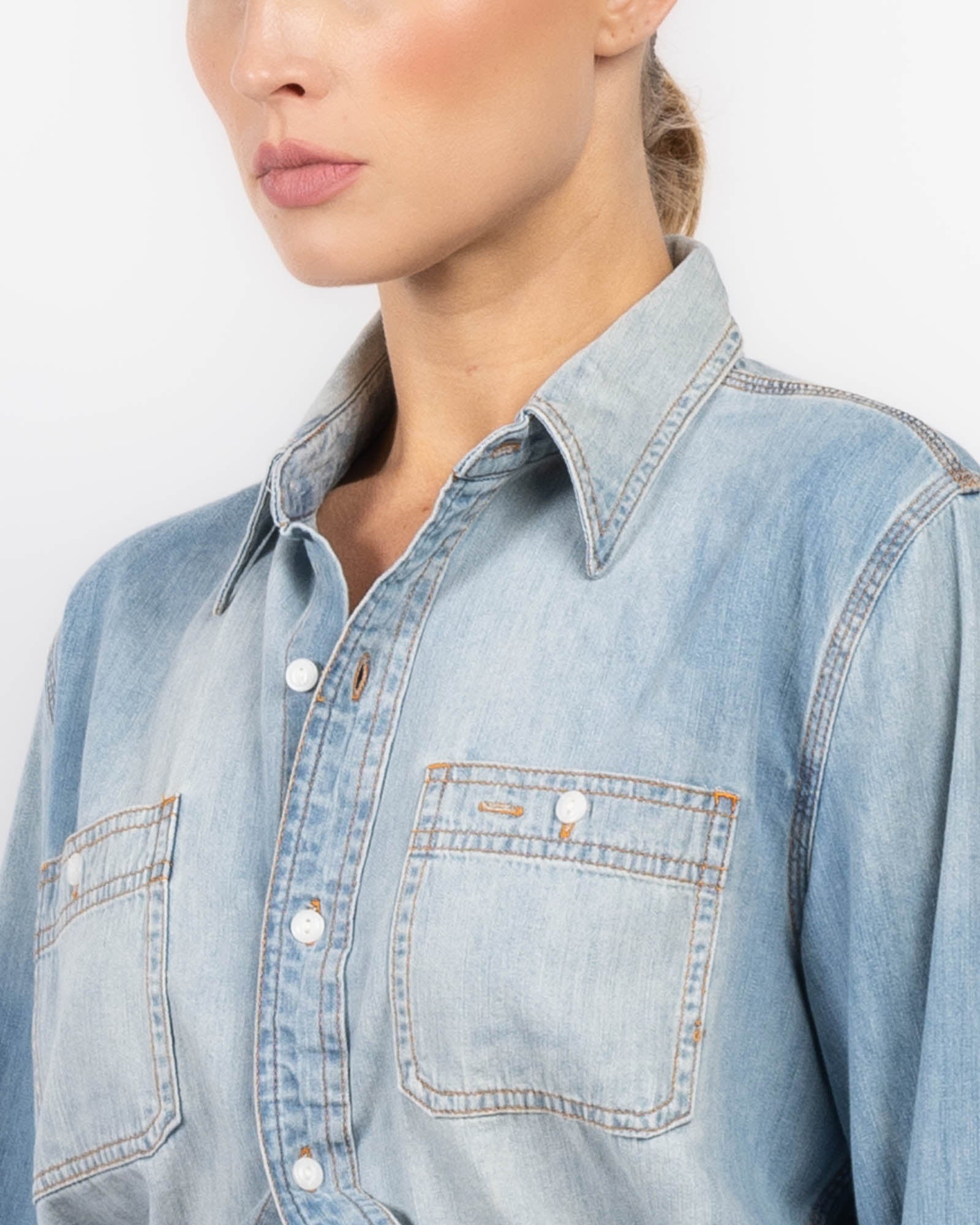 Wrap Denim Shirt