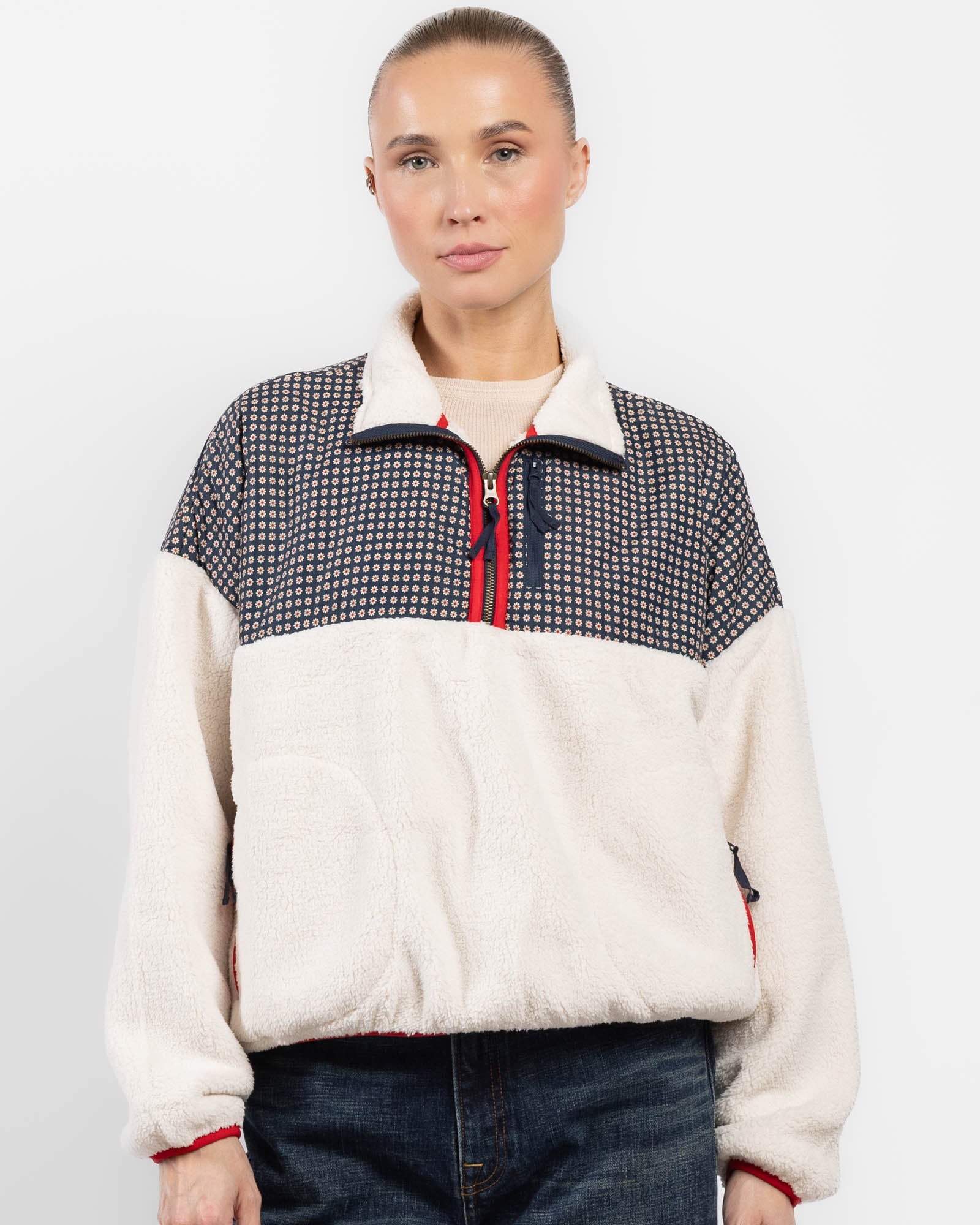 Pull tartan à imprimés variés