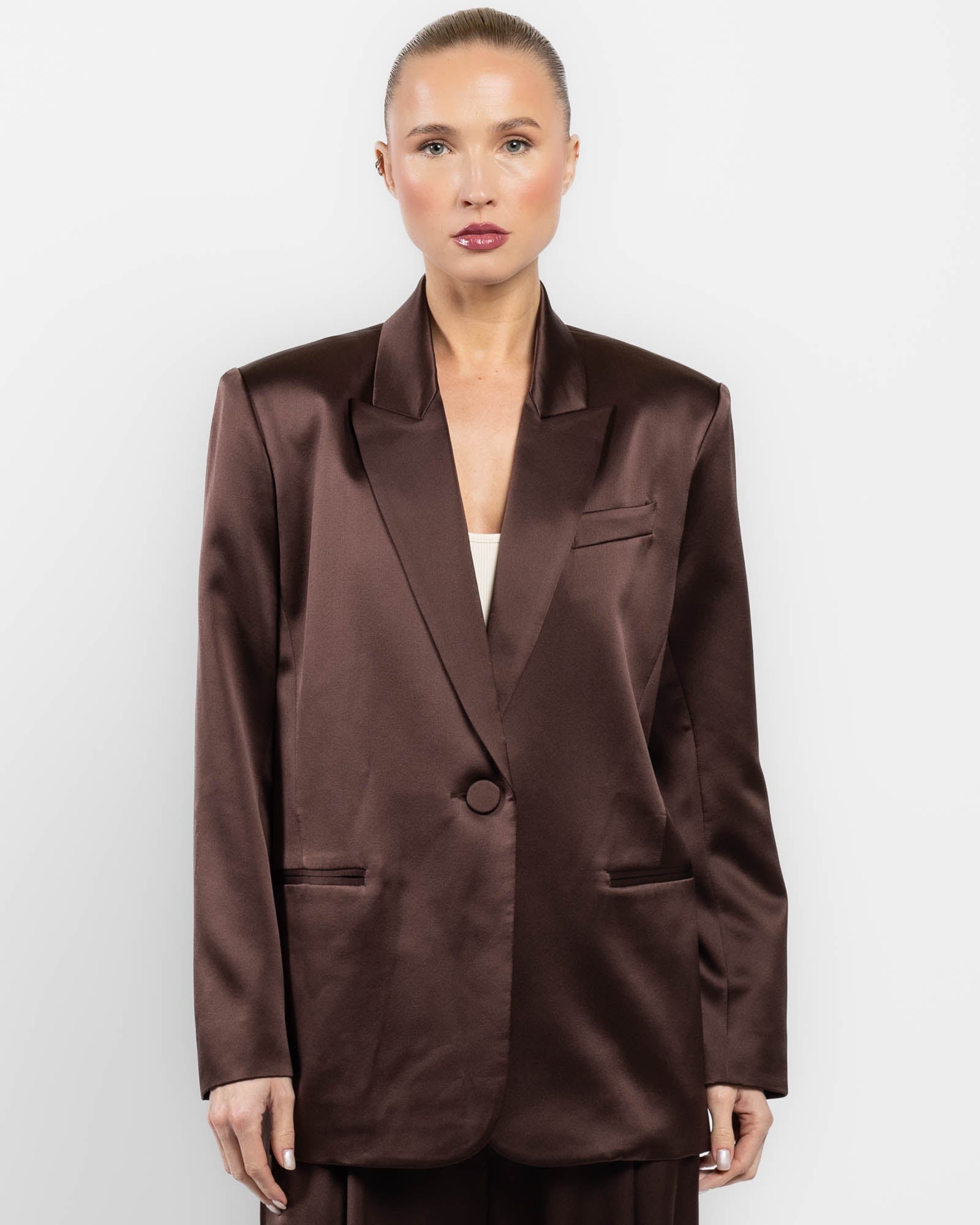 Blazer en soie surdimensionné