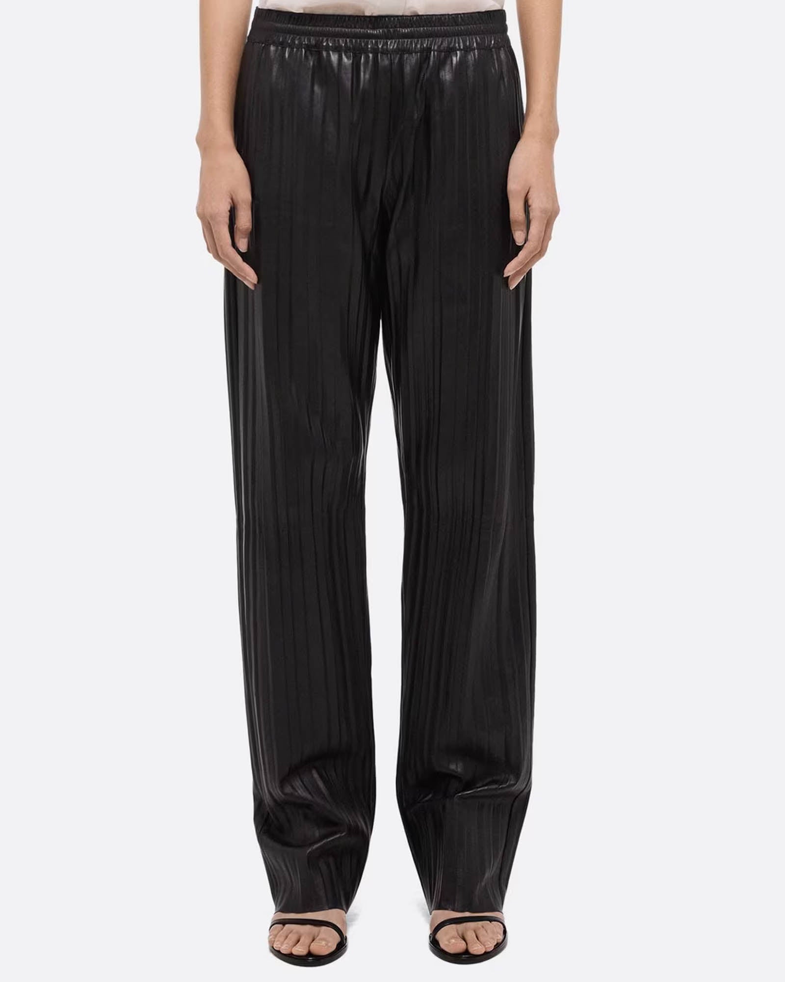 Pleated Leather Car Pants