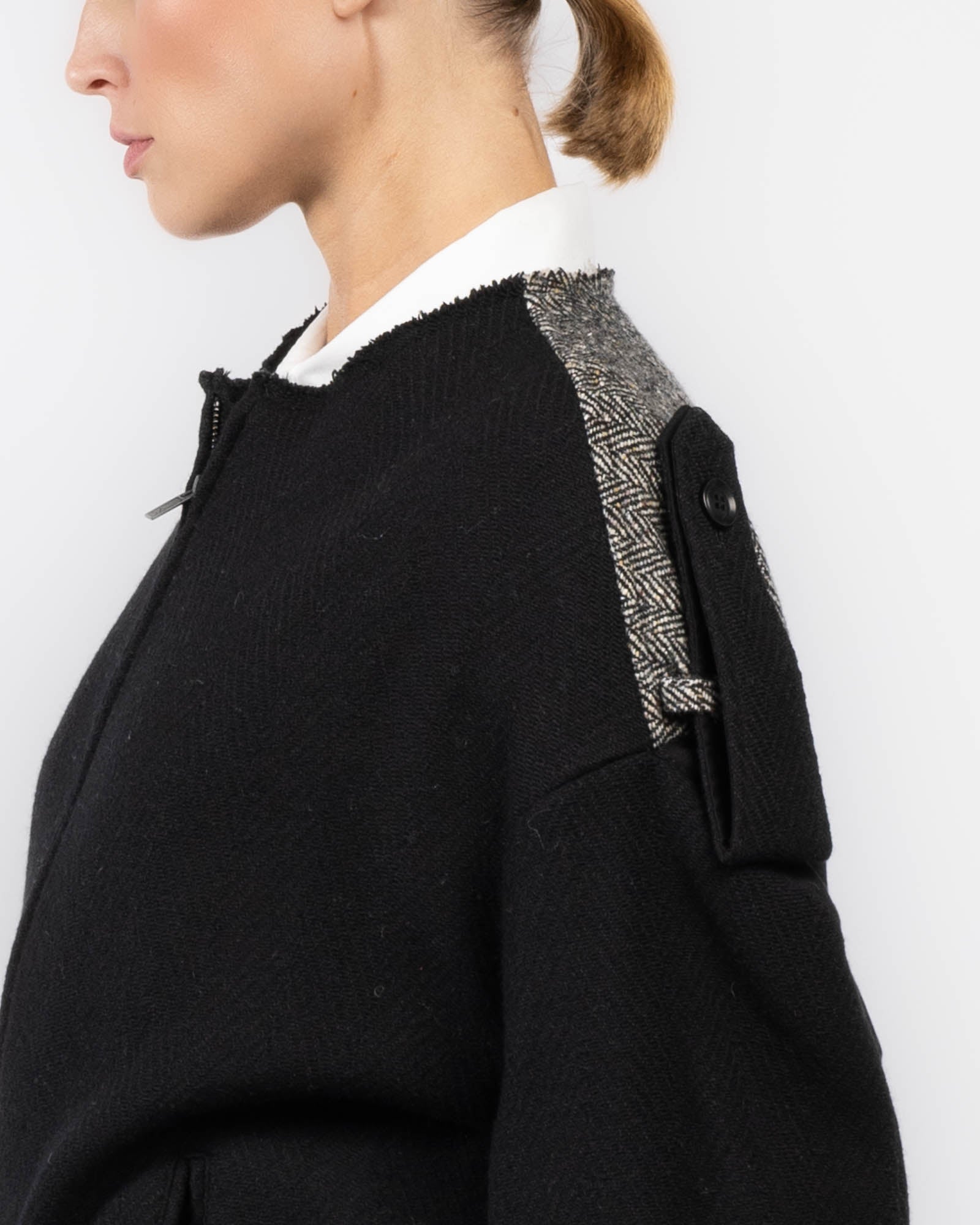 U-Collarless Blouson Jacket