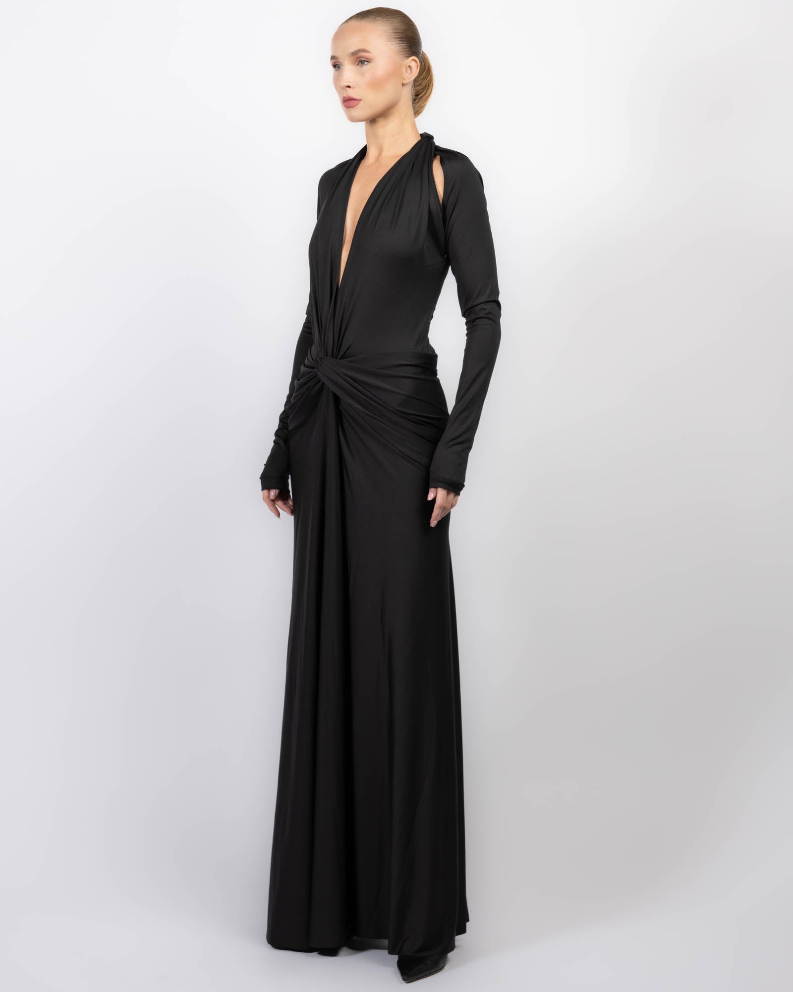 Twist V-Neck Gown