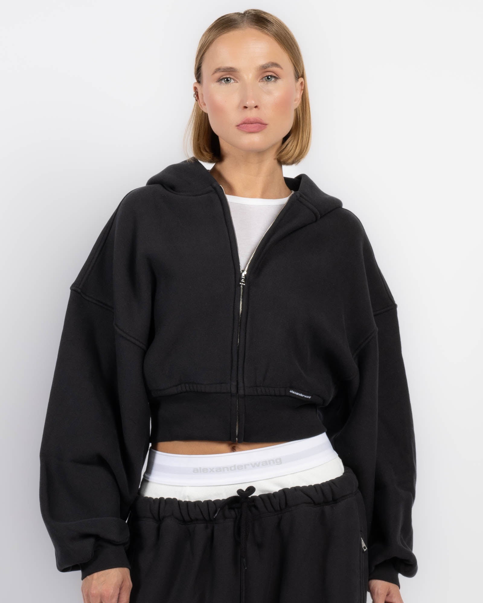 T BY ALEXANDER WANG Crop Zip Hoodie