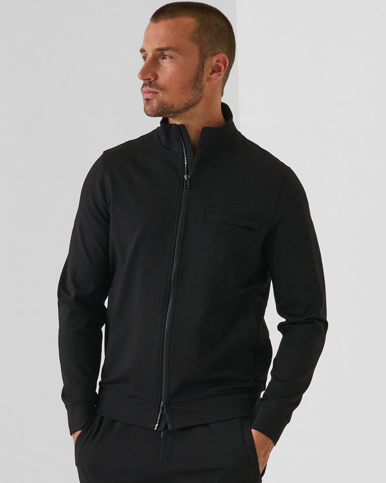 Zip Mock Neck Track Jacket