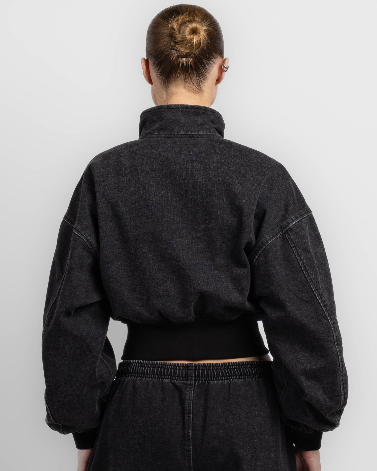 定価約９万円Alexander wang ジャケット　サイズ48 黒 ALEXANDER WANG Funnel Neck Jacket