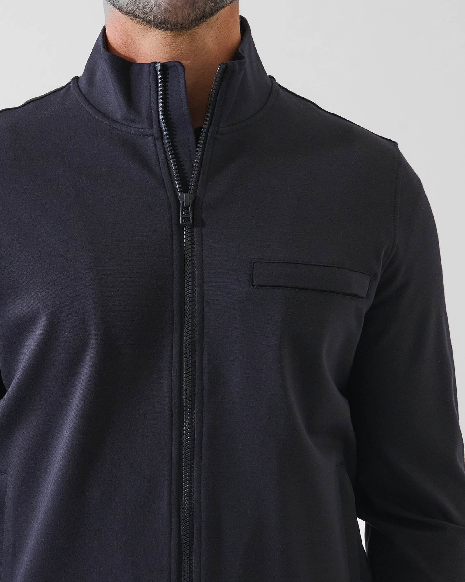 PATRICK ASSARAF Zip Mock Neck Track Jacket PATRICK ASSARAF Zip Mock Neck Track Jacket