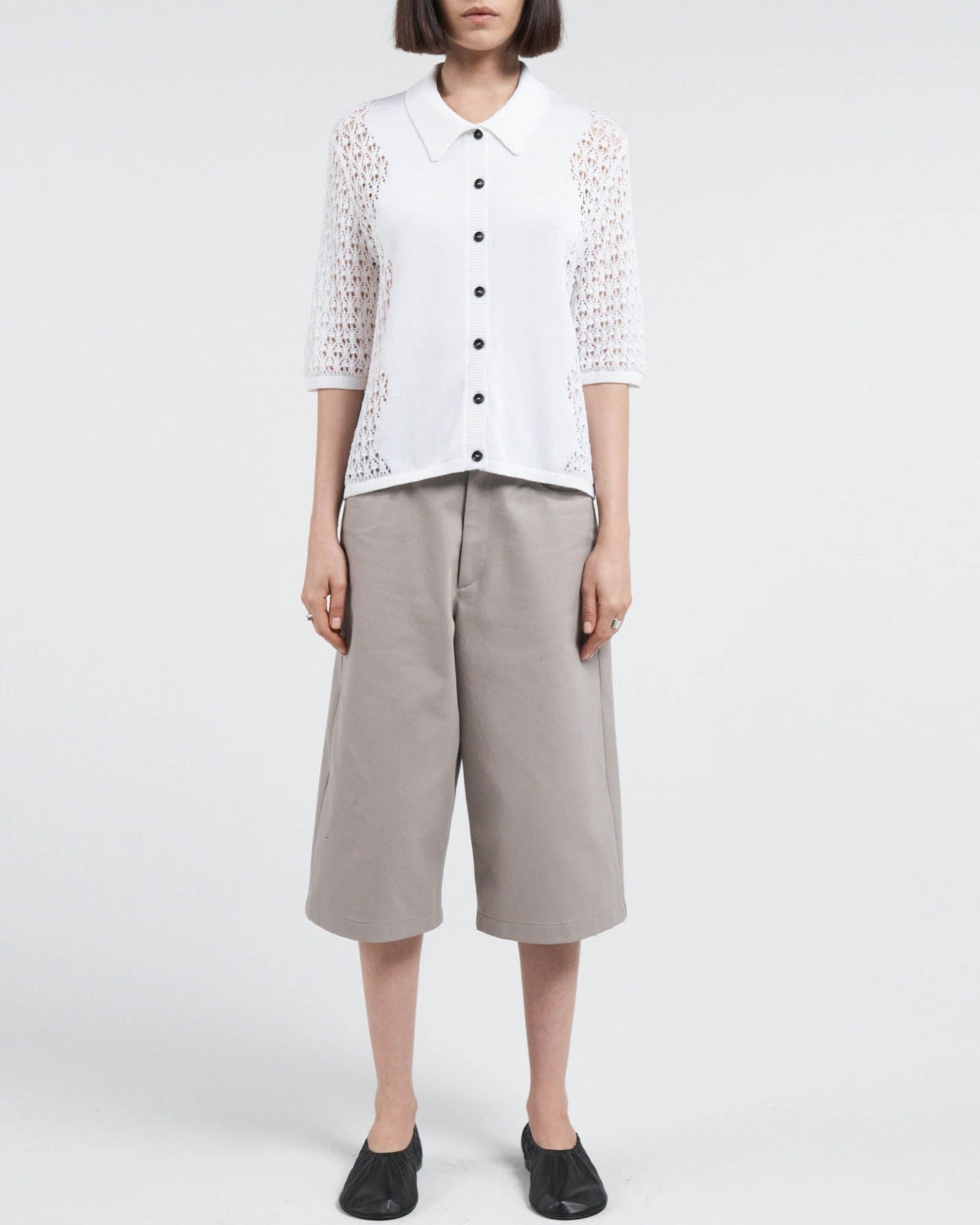 Cardigan polo en dentelle