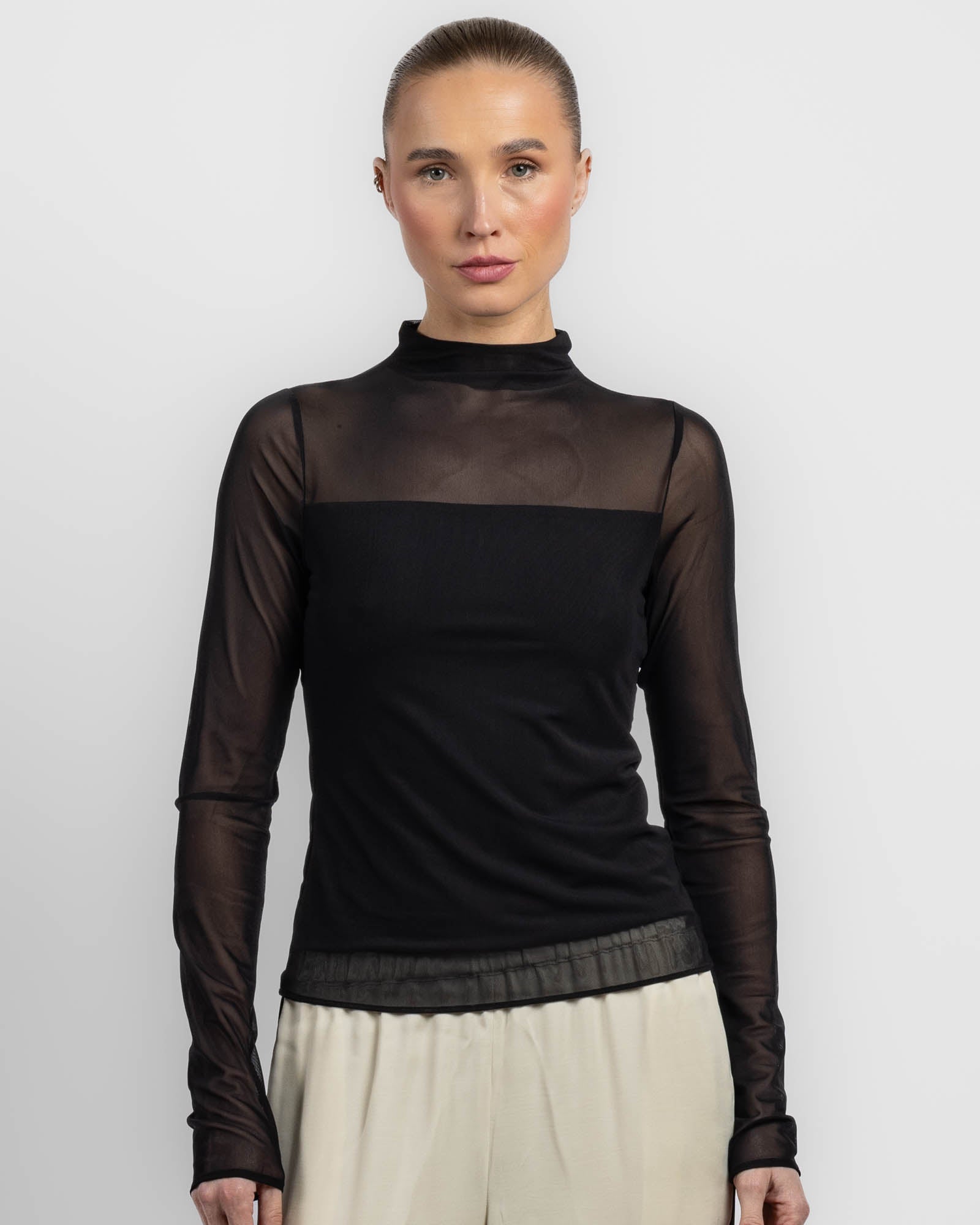 Luca Mix Mock Neck Long Sleeve