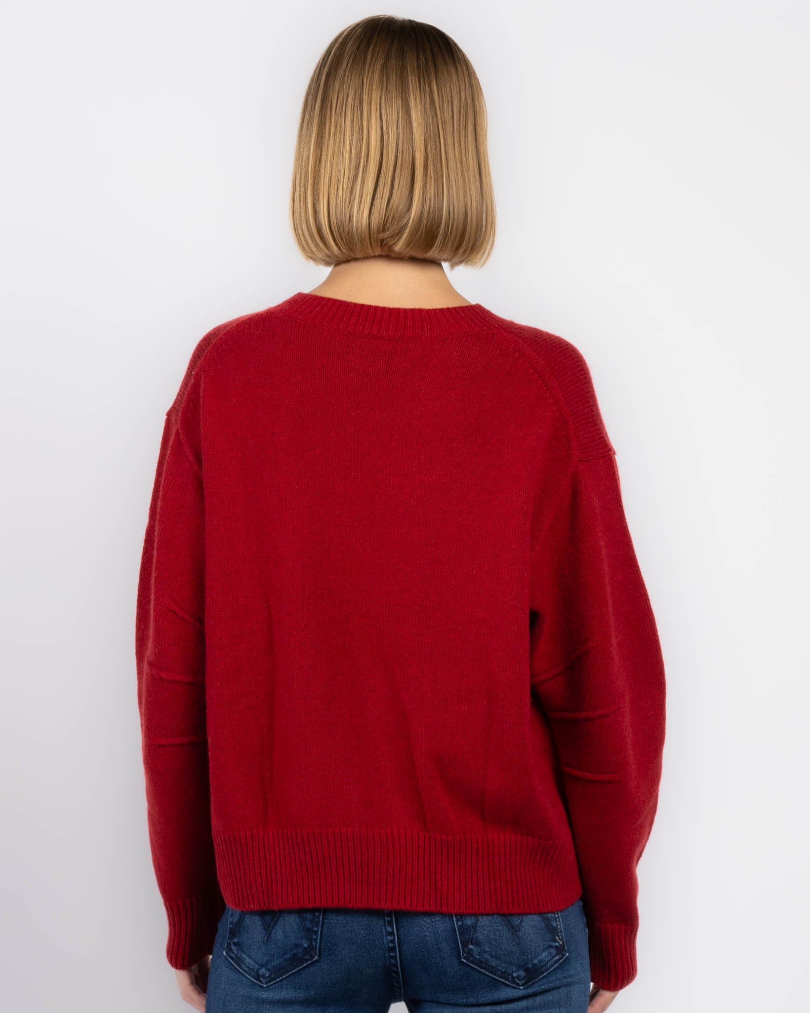 Pull ras du cou à manches plissées Hi-Lo