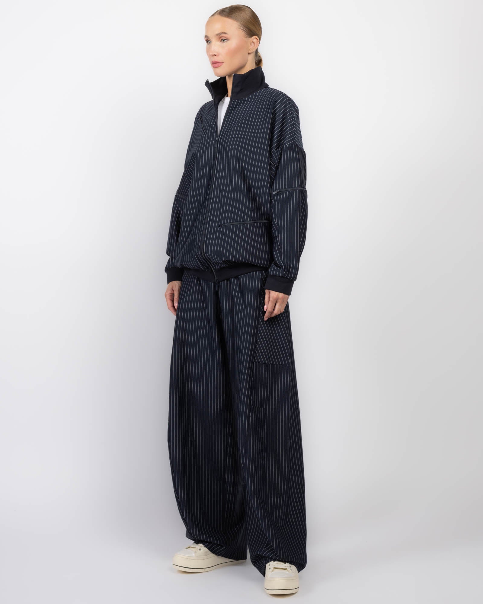 Veste de survêtement à fines rayures