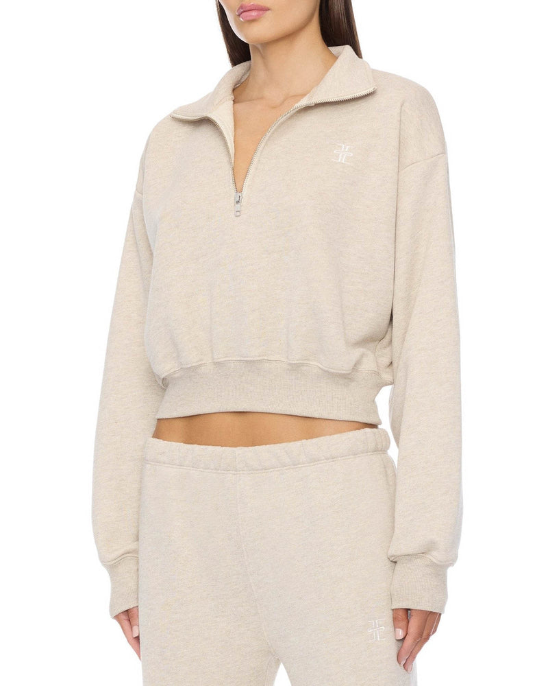 Crop Half-Zip Sweatshirt