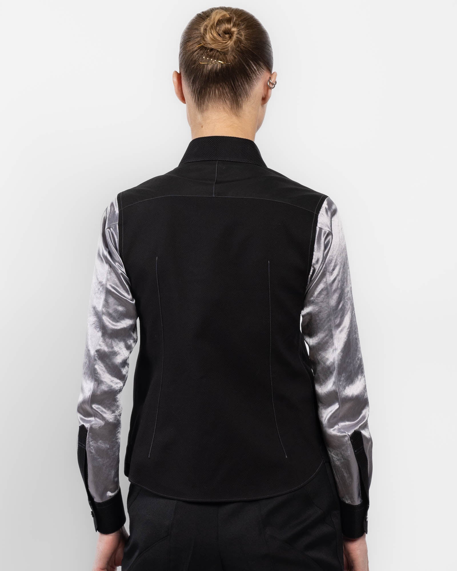 Chemise à manches platine