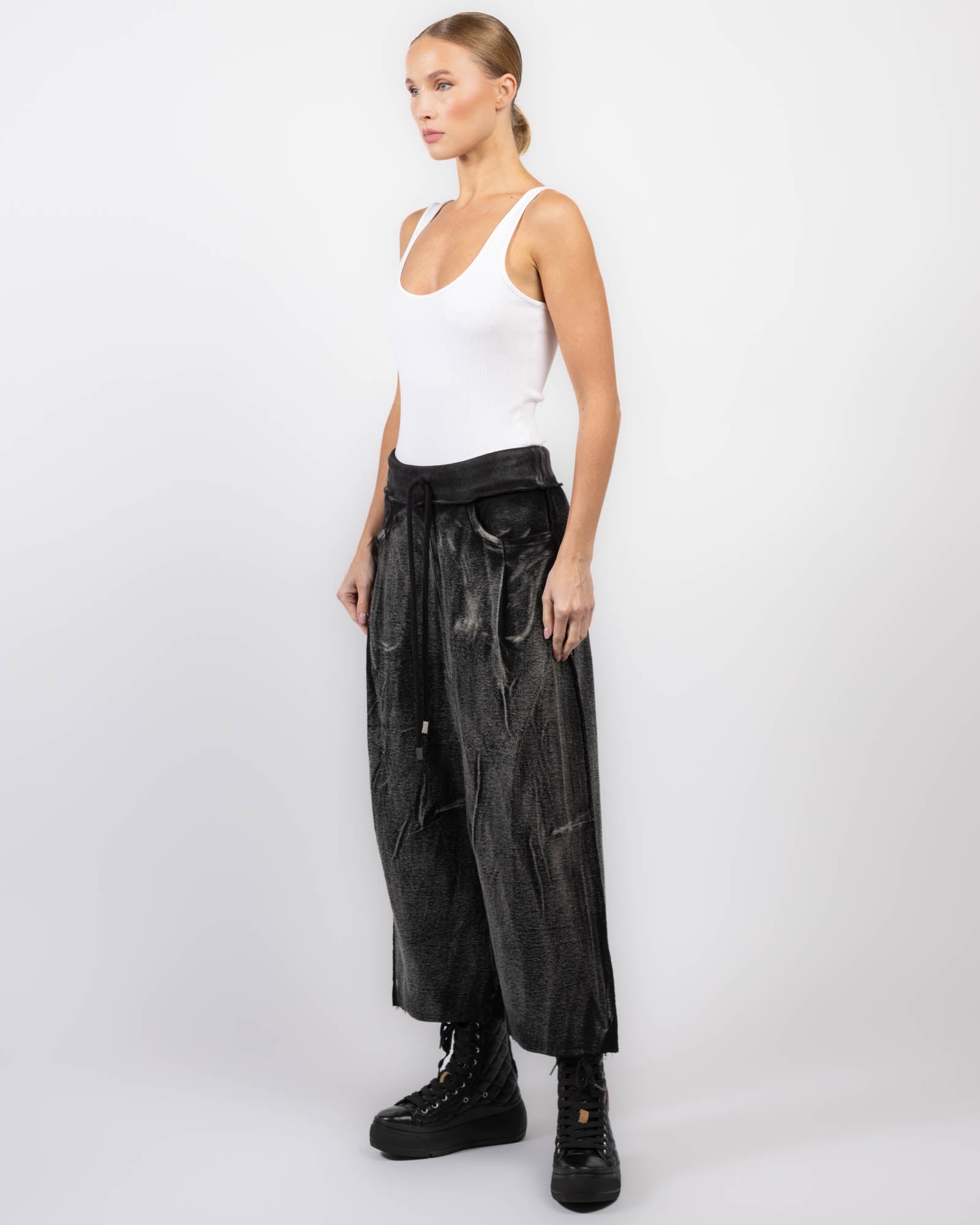 R13 Cropped Pleated Sweatpants