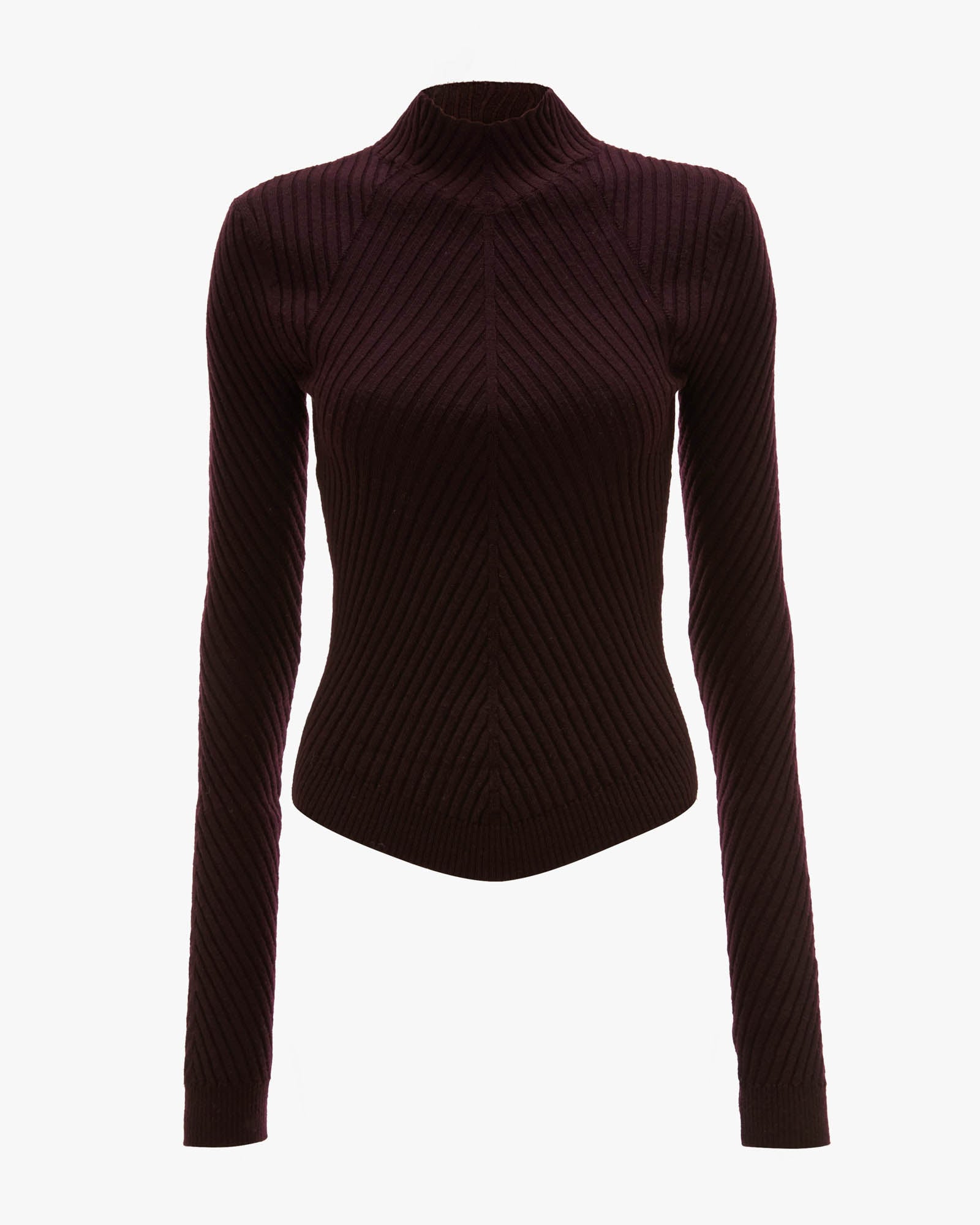 Ribbed Long Sleeve Polo Top