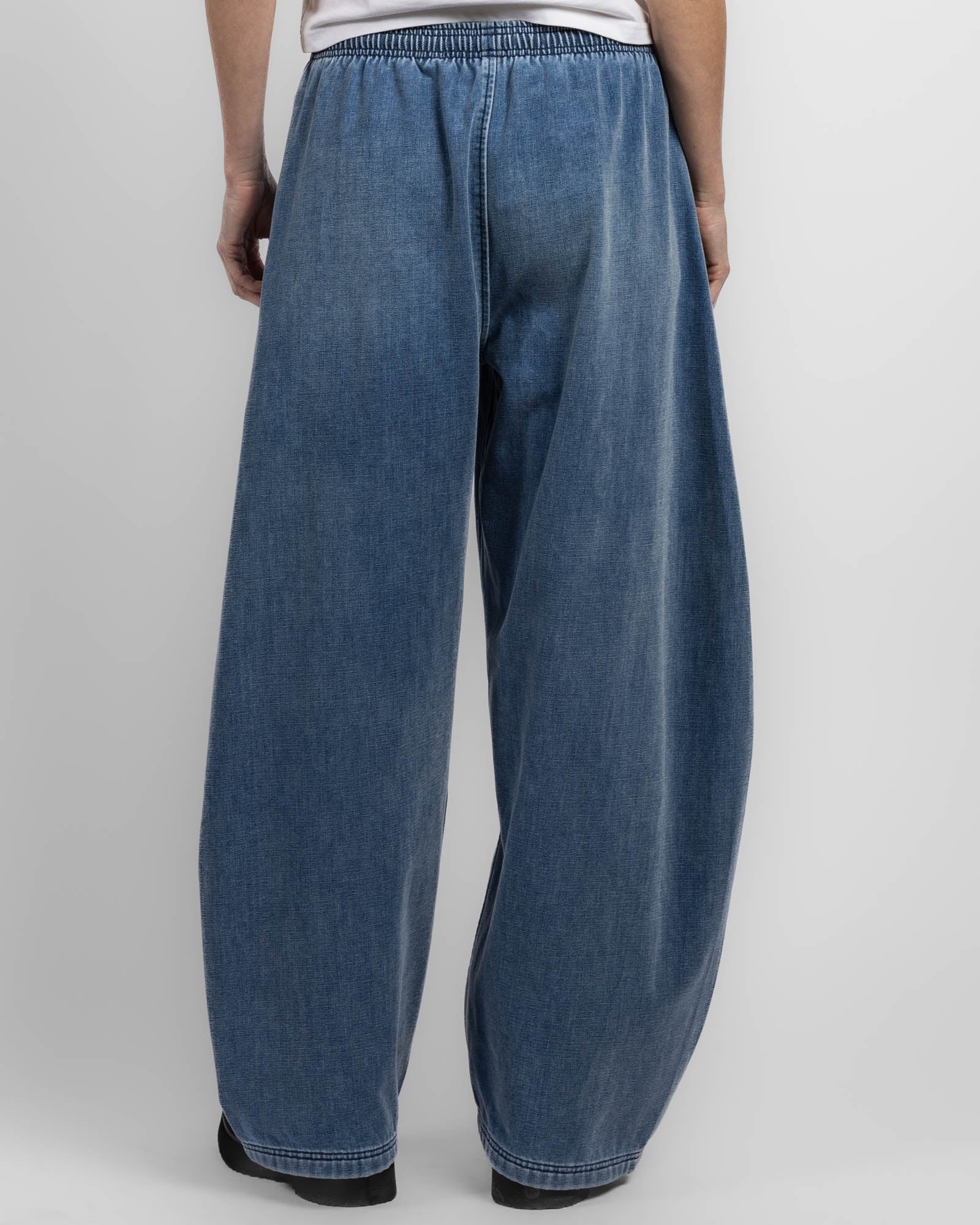 Pantalon de survêtement en denim à taille élastique