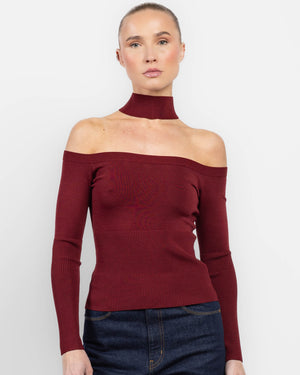 Lila Cold Shoulder Top