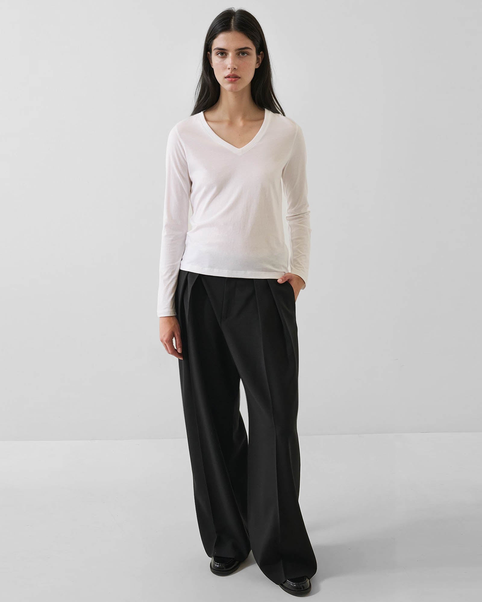 Long Sleeve Pima Classic V-Neck