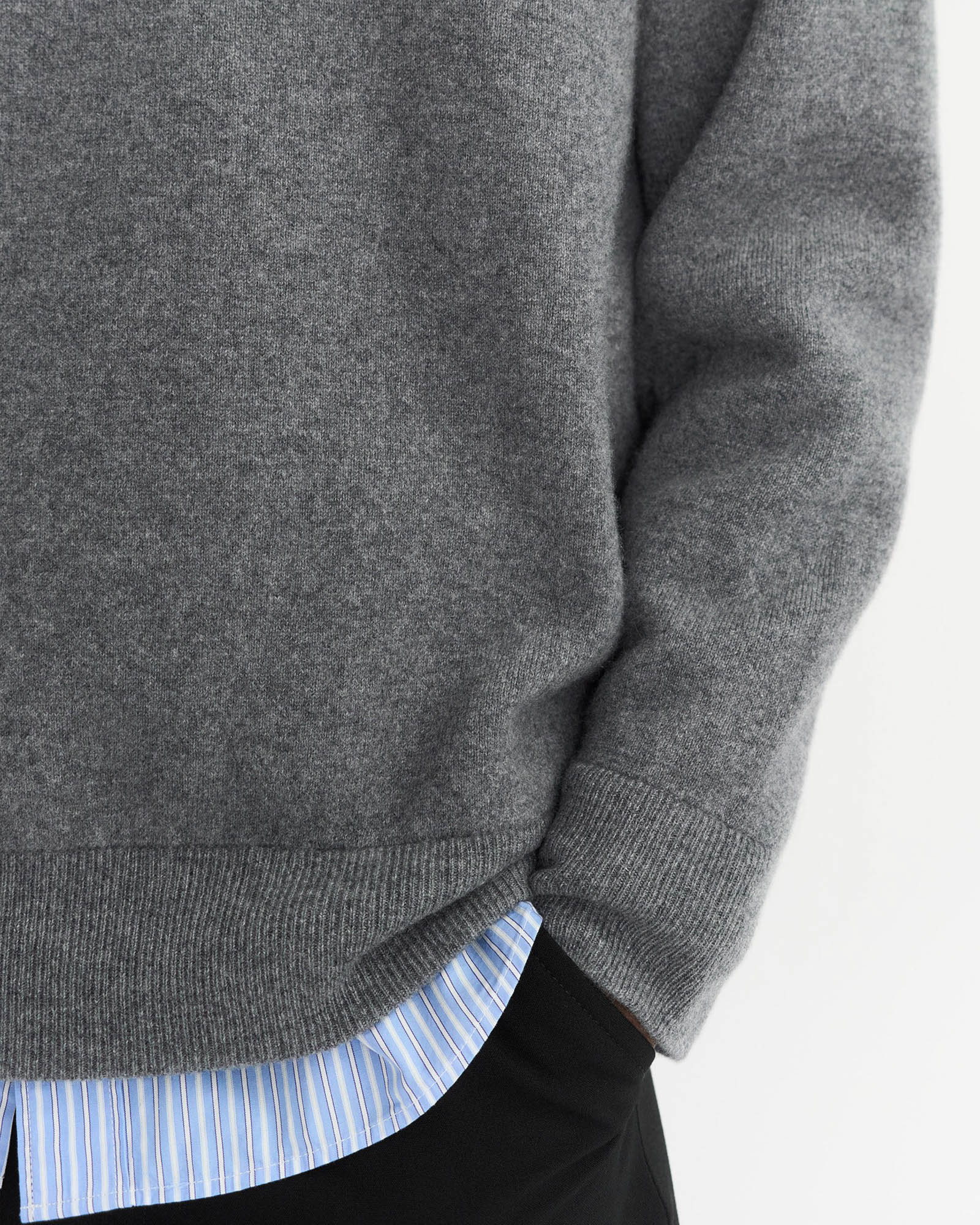 Double Faced Crew Neck Sweater