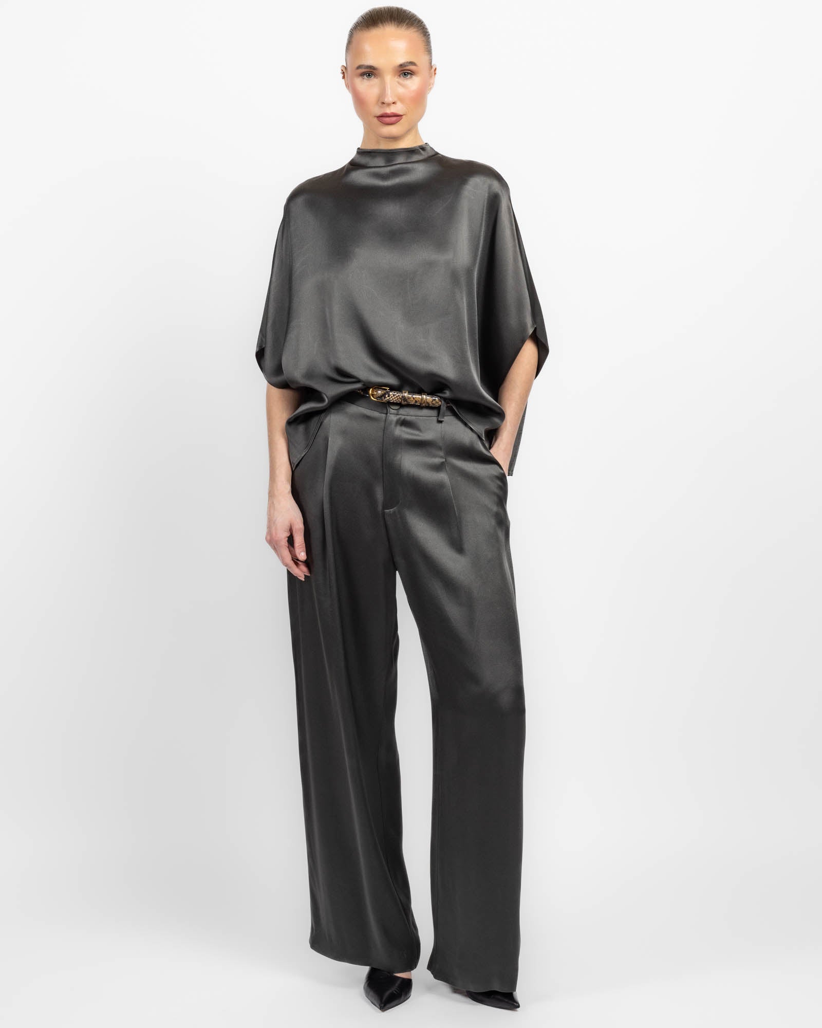 Pantalon plissé décontracté