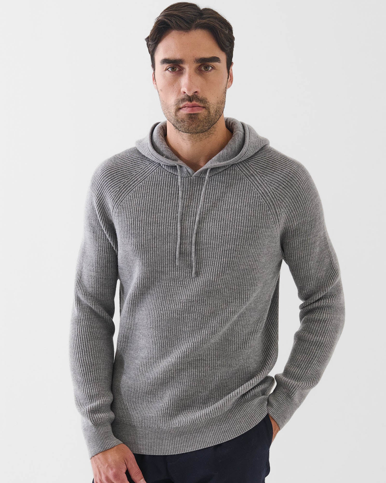 PATRICK ASSARAF 12 Gauge Merino Wool Ribbed Hoodie