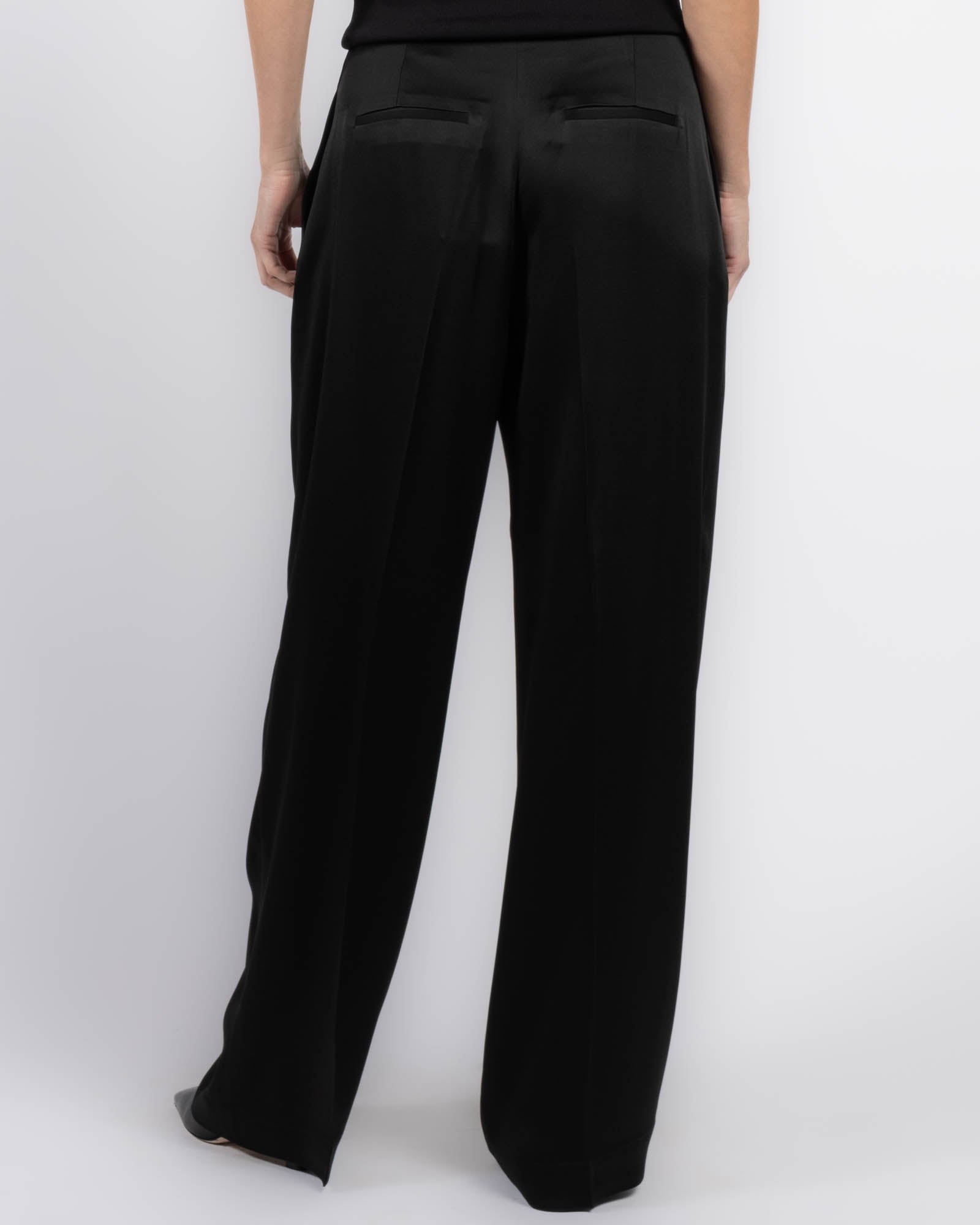 Relaxed Drawstring Satin Pants