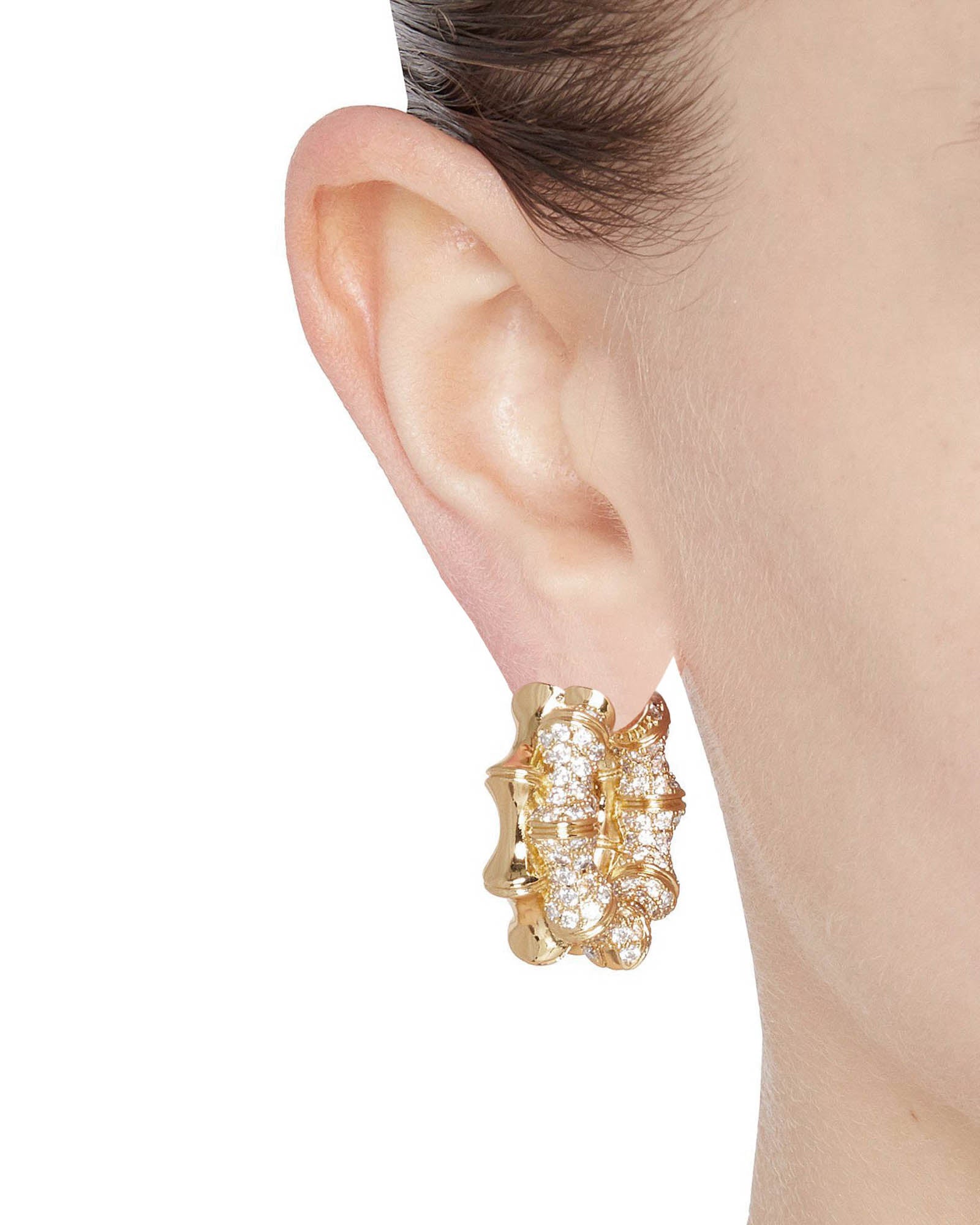 Pave Double Hoop Earrings