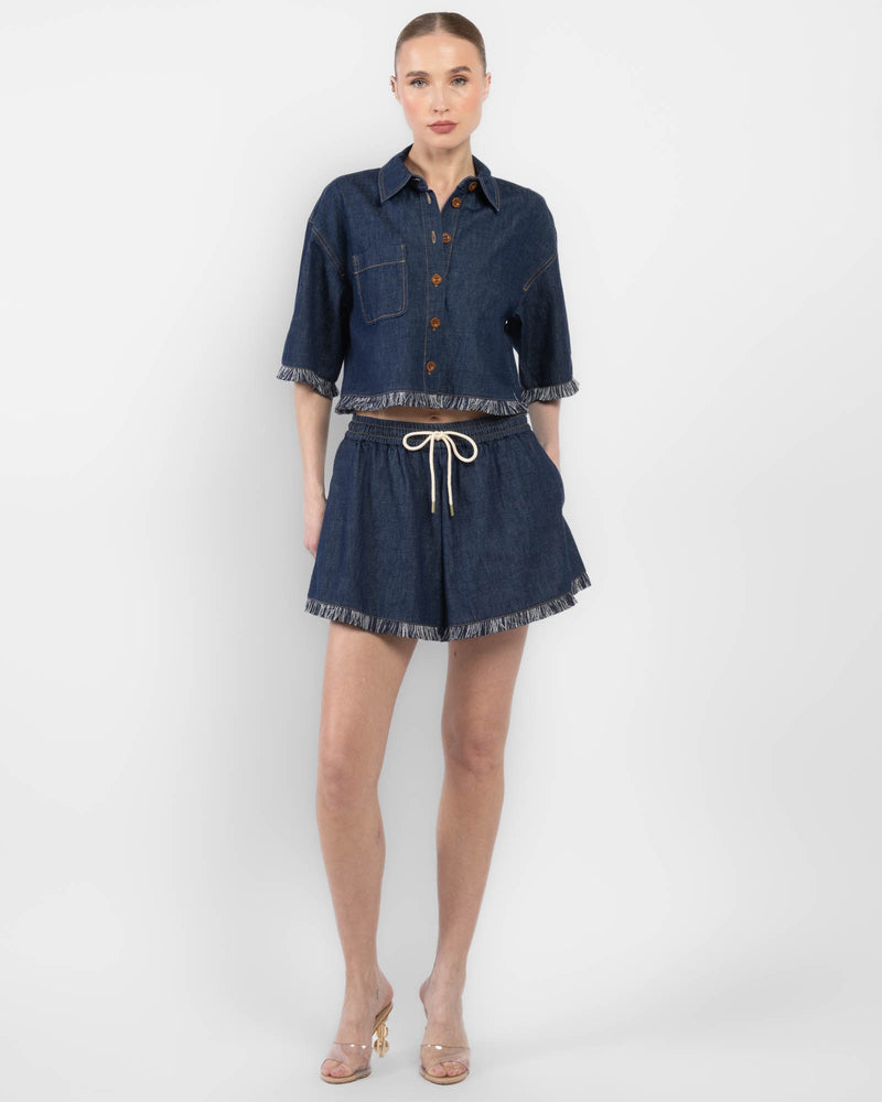 Rhiannon Fringe Denim Shorts