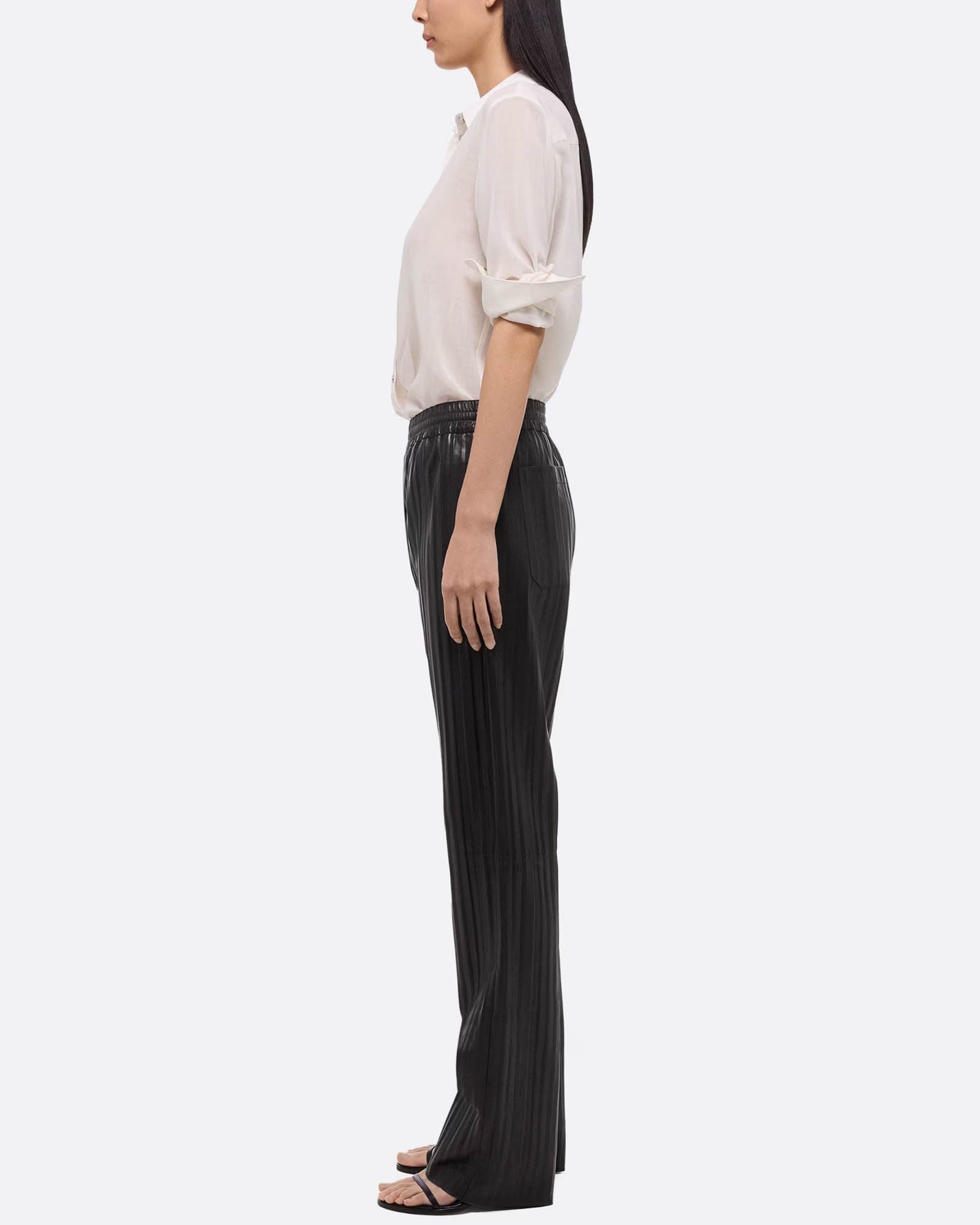 Pleated Leather Car Pants
